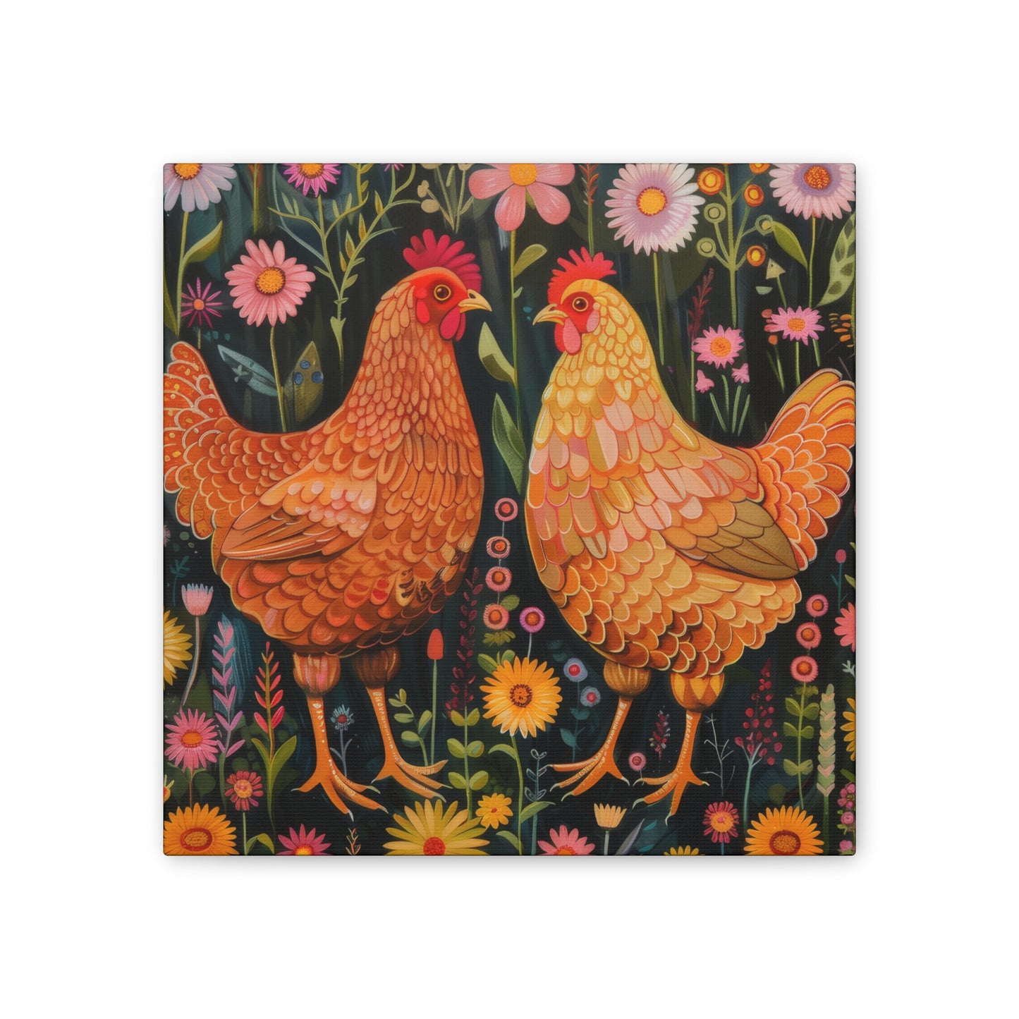 Chickens - Canvas Stretched, 0.75" - Canvas Stretched, 0.75"