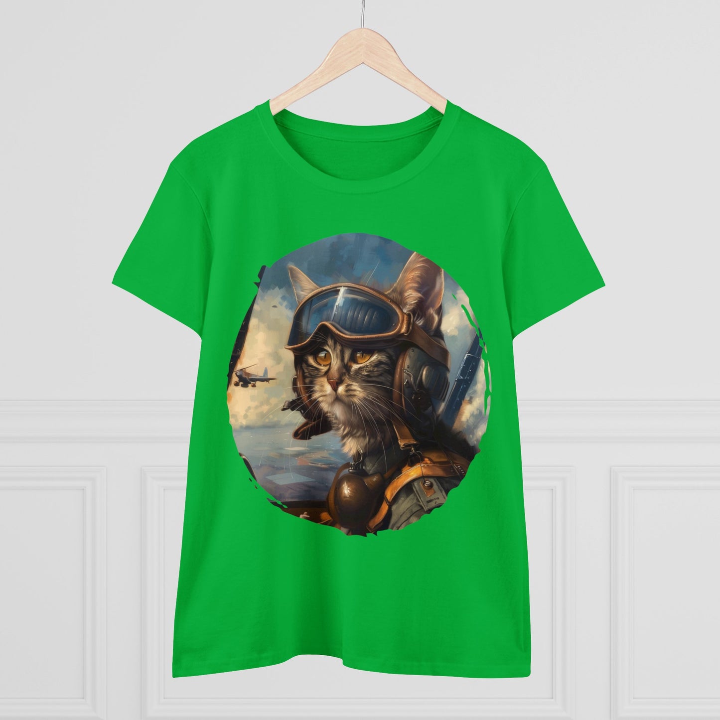 Fighter Pilot Kitty - Women's Midweight Cotton Tee