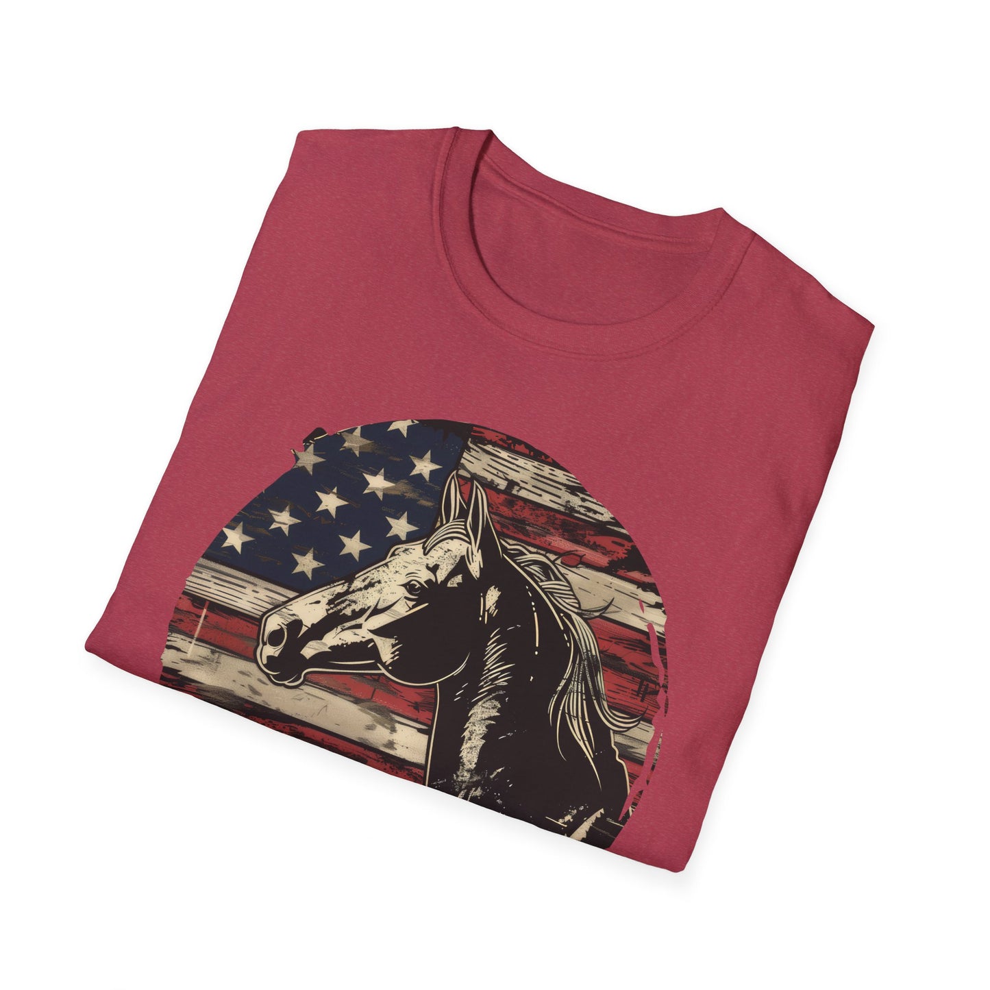 Horse and Flag - Unisex Softstyle T-Shirt