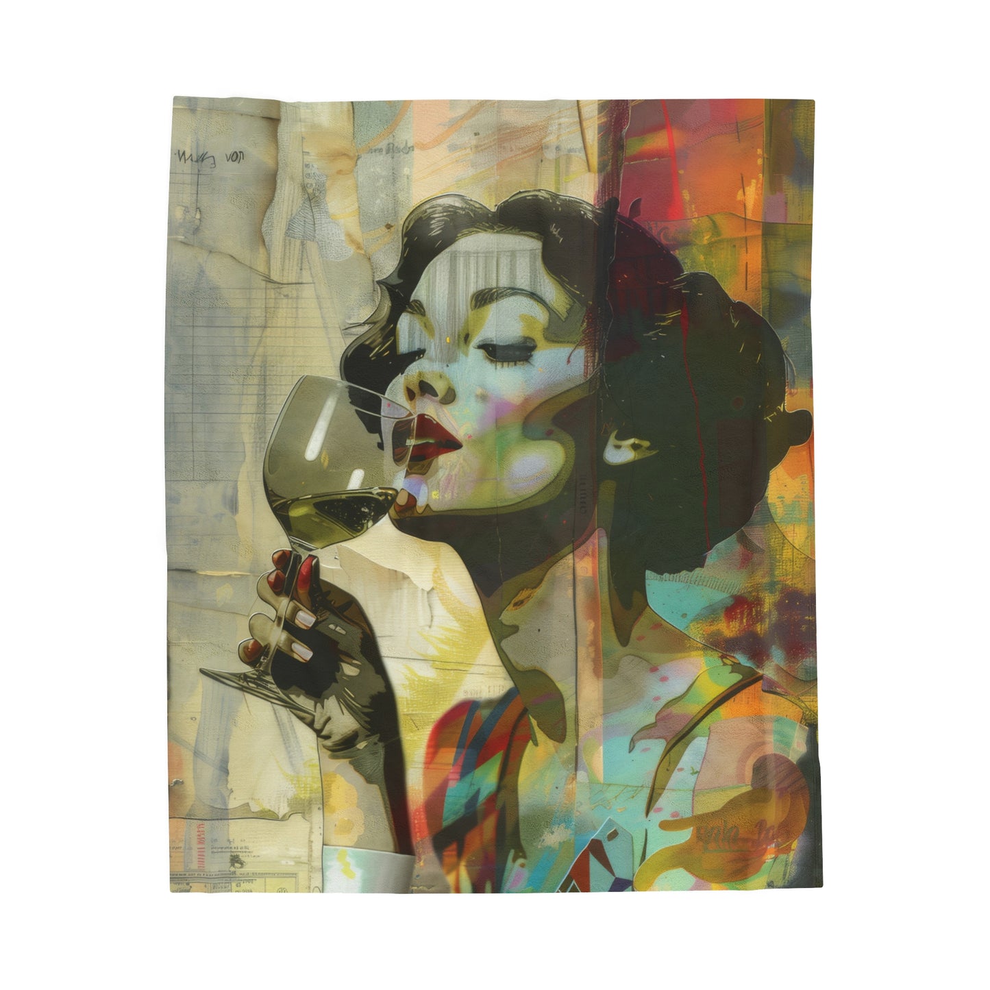 Wine Time - Velveteen Plush Blanket