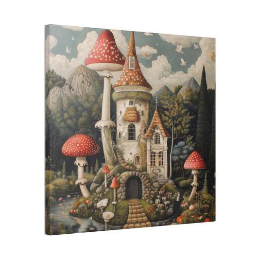 Mushroom House - Canvas Stretched, 0.75"