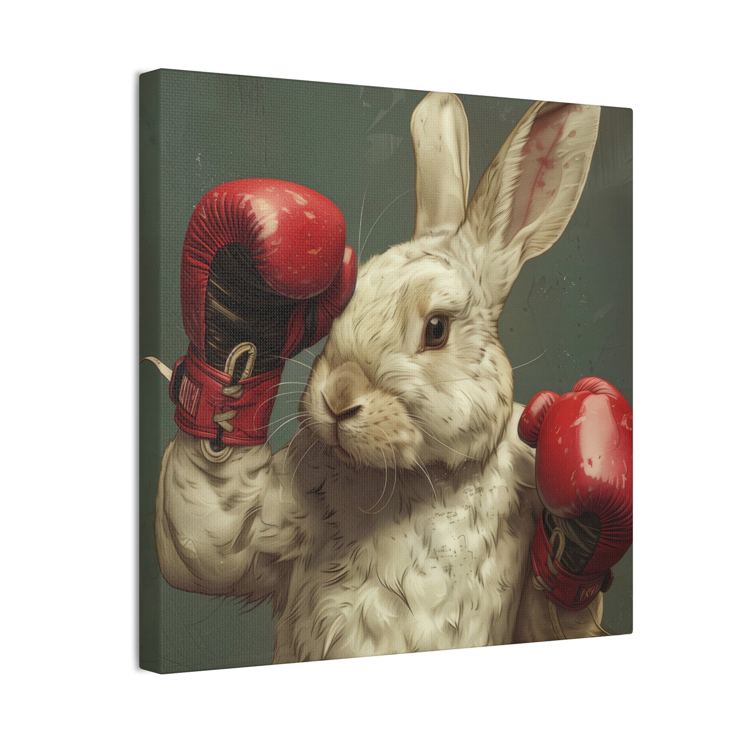 Bunny Pugilist - Canvas Stretched, 0.75"