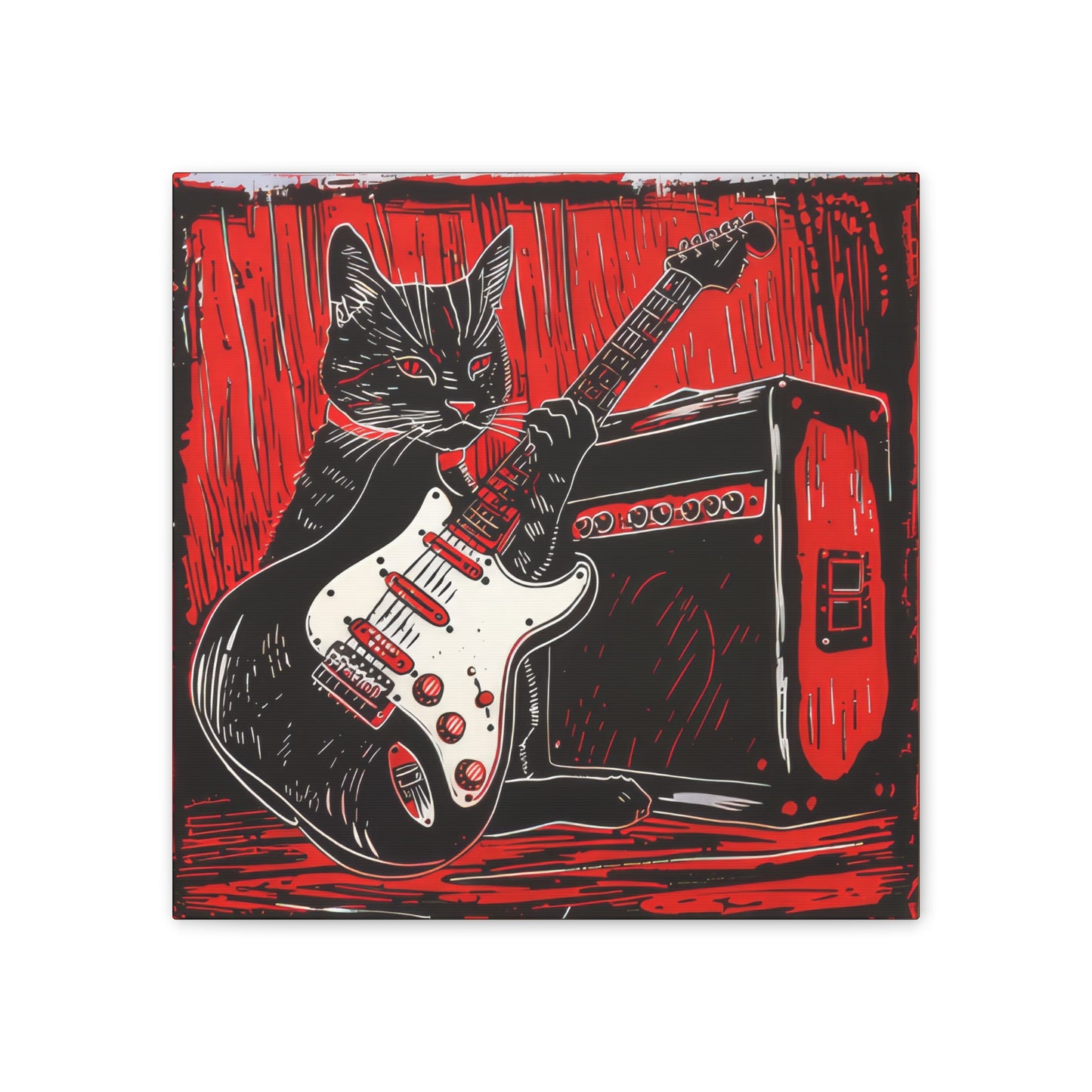 Blues Cat - Canvas Stretched, 0.75"