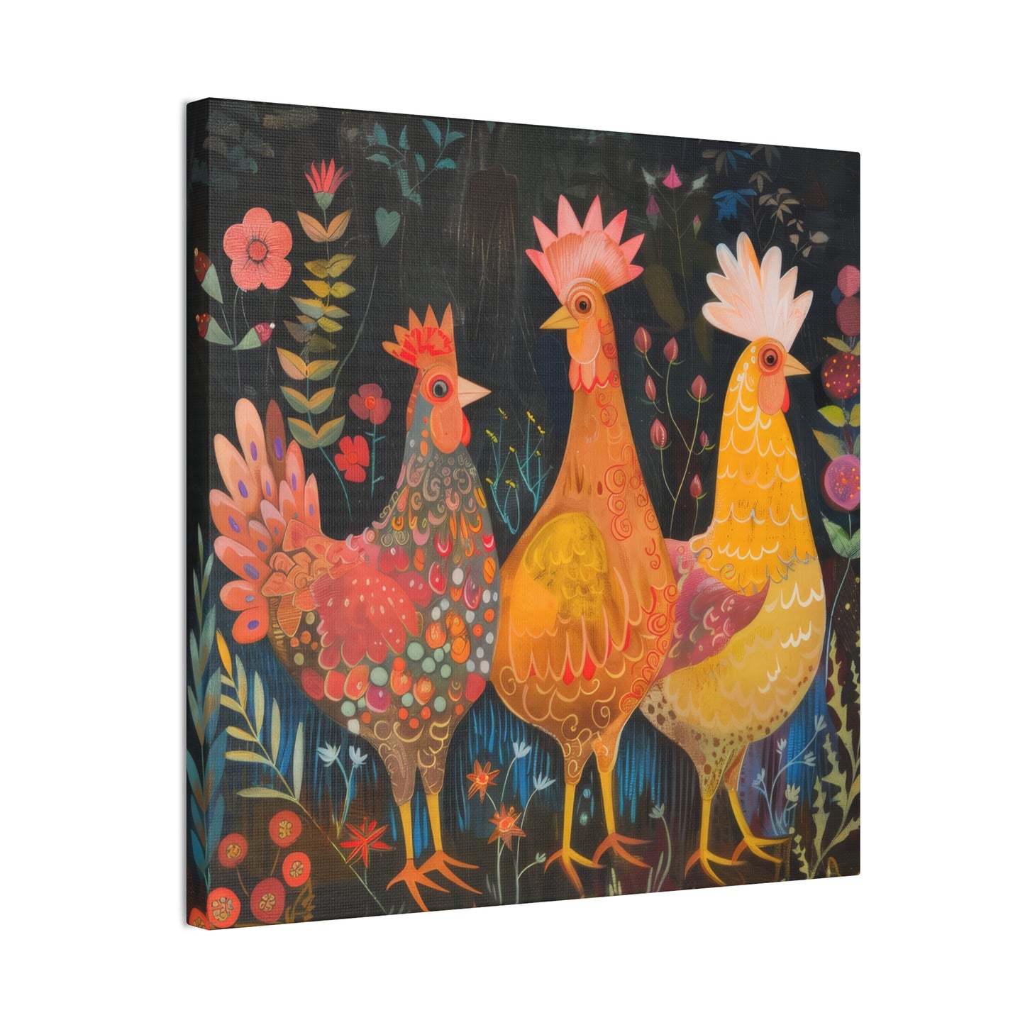 Chickens - Canvas Stretched, 0.75" - Canvas Stretched, 0.75"