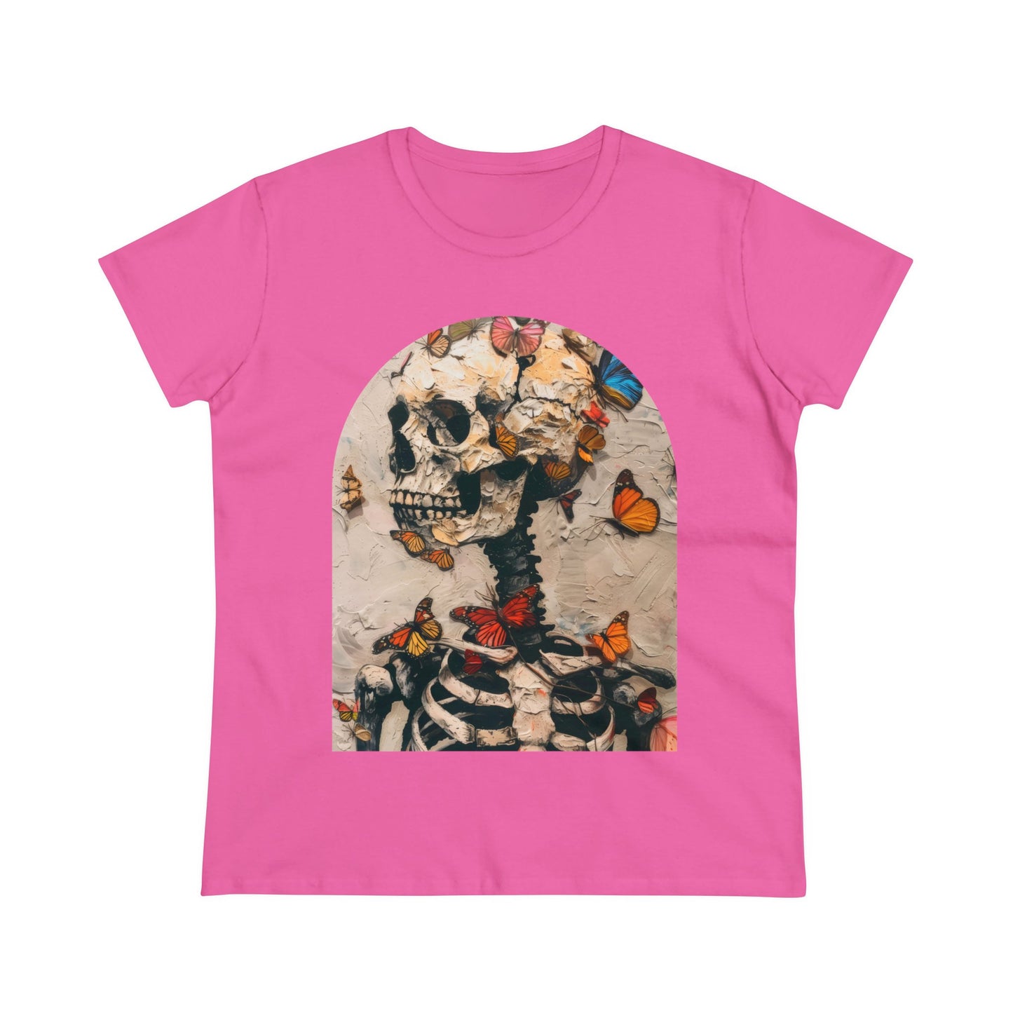 Skeleton and Butterflies - Women's Midweight Cotton Tee