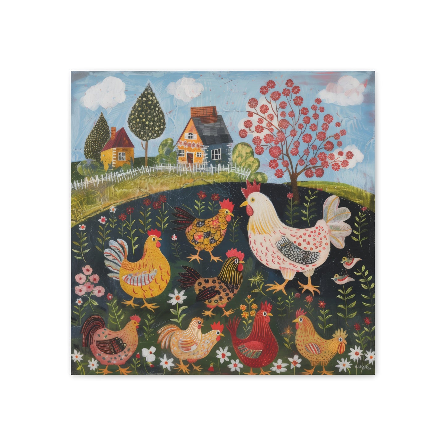 Chickens - Canvas Stretched, 0.75" - Canvas Stretched, 0.75"