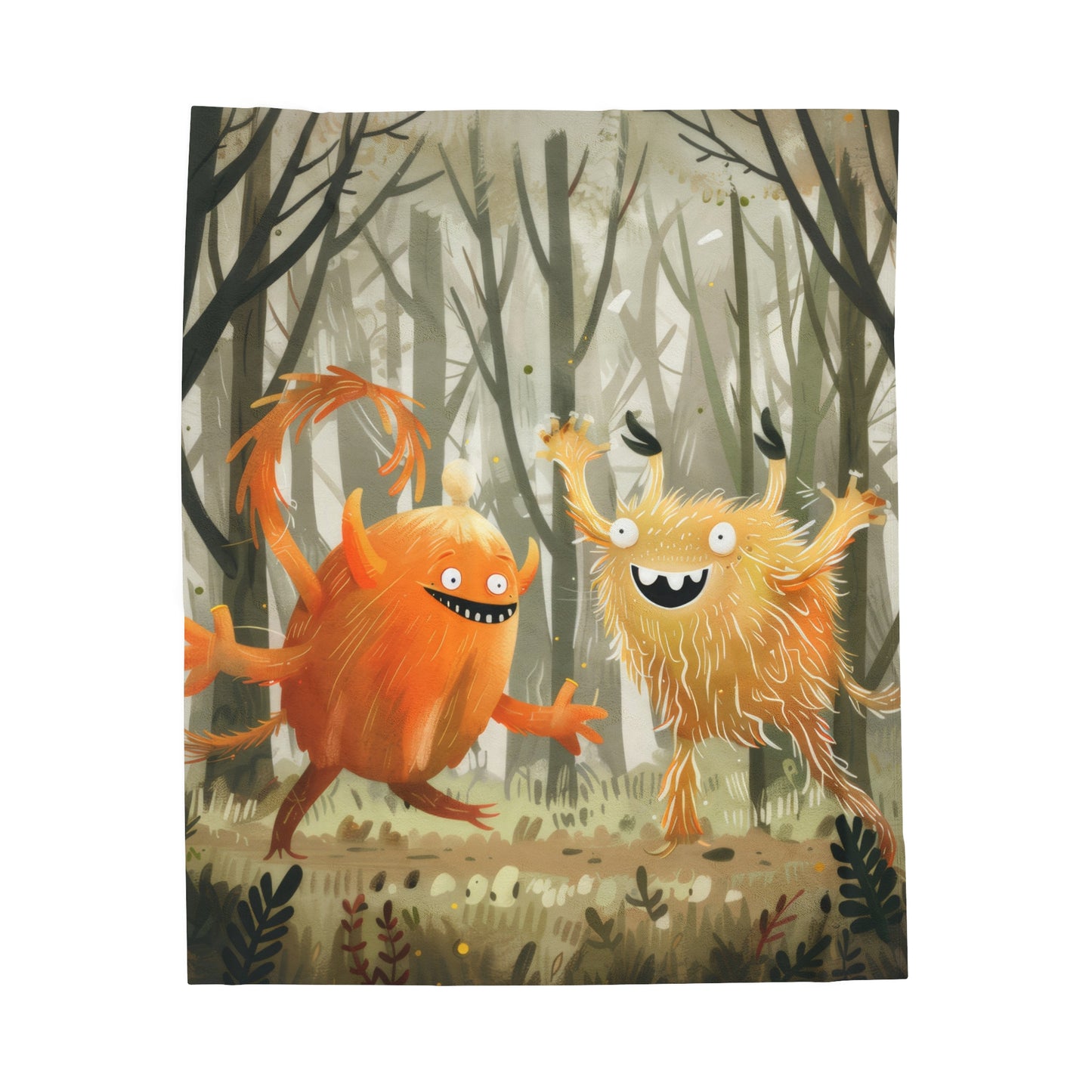 Happy Monsters - Velveteen Plush Blanket