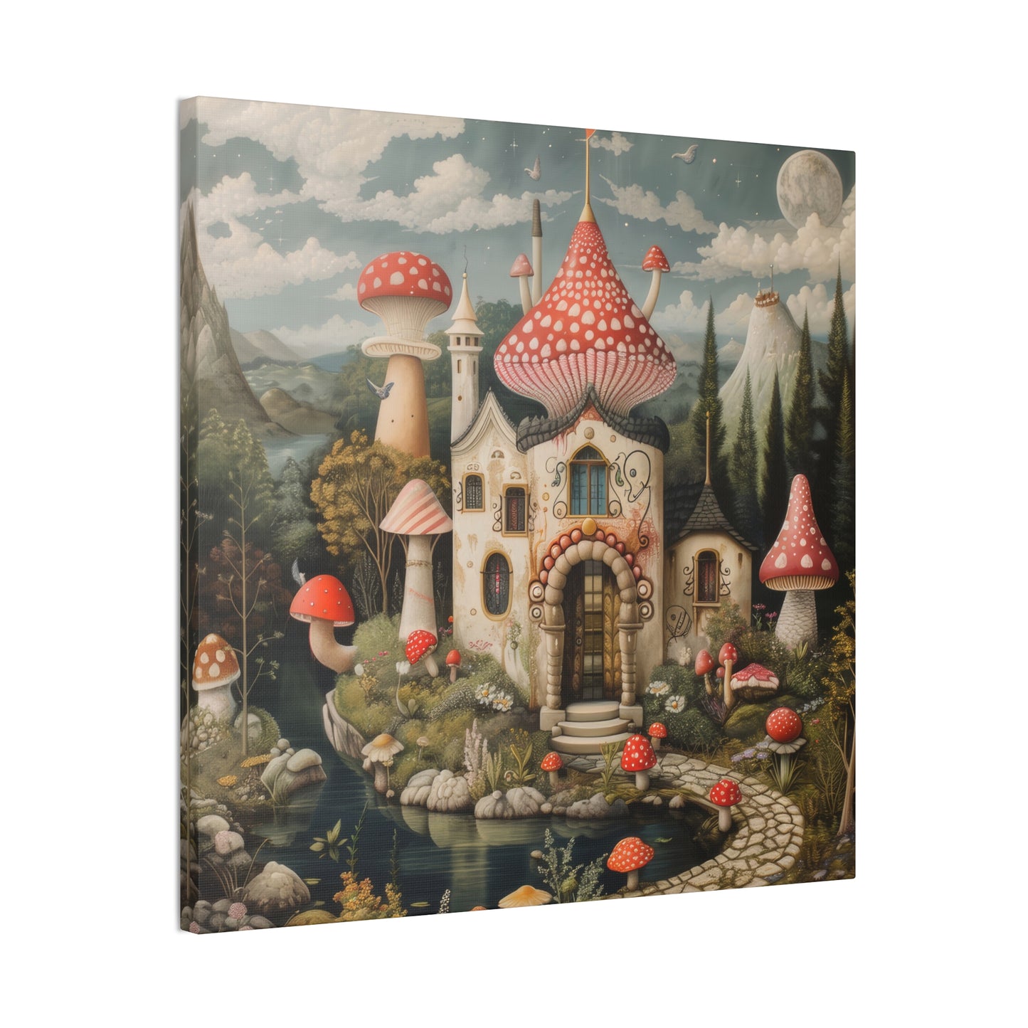 Mushroom House - Canvas Stretched, 0.75"