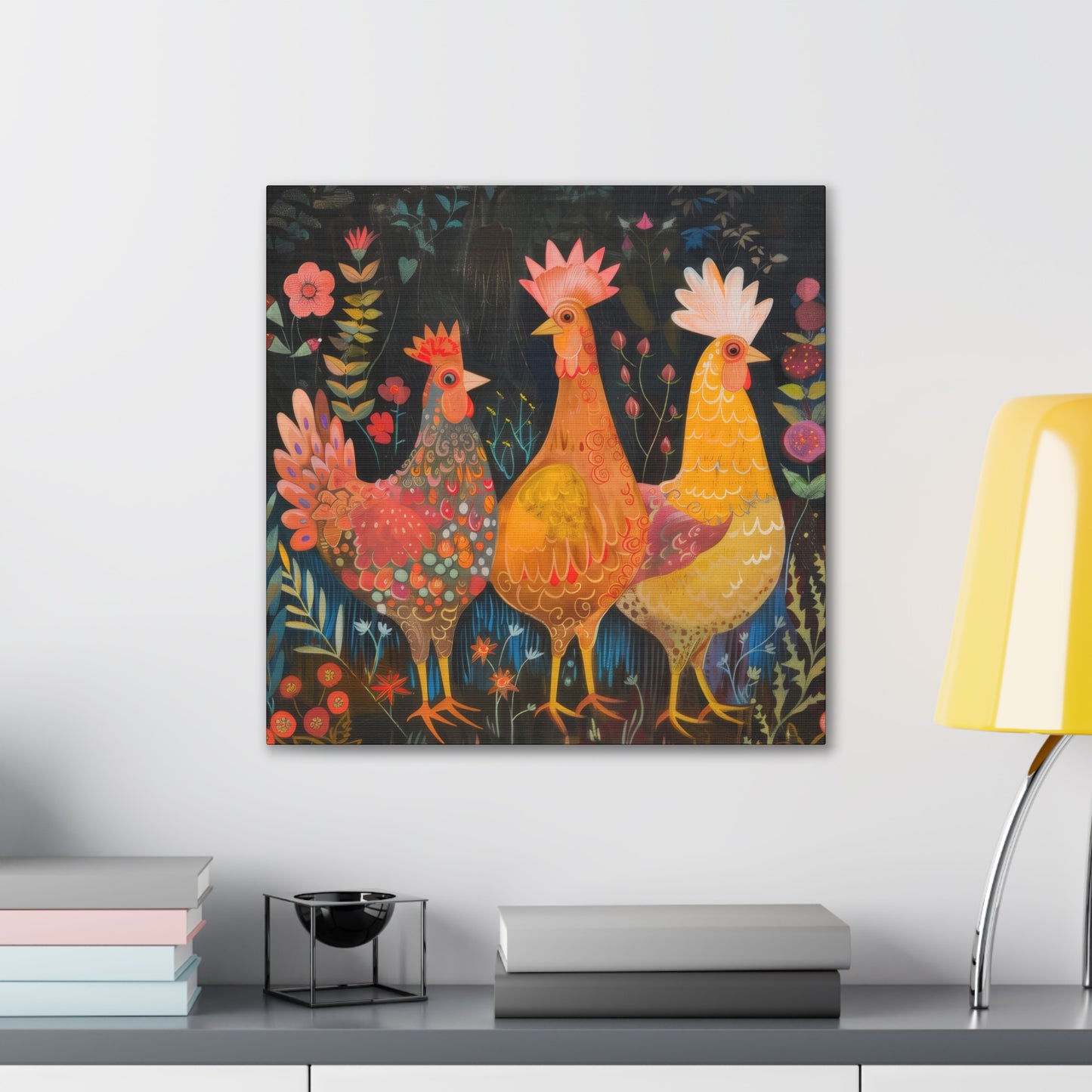 Chickens - Canvas Stretched, 0.75" - Canvas Stretched, 0.75"