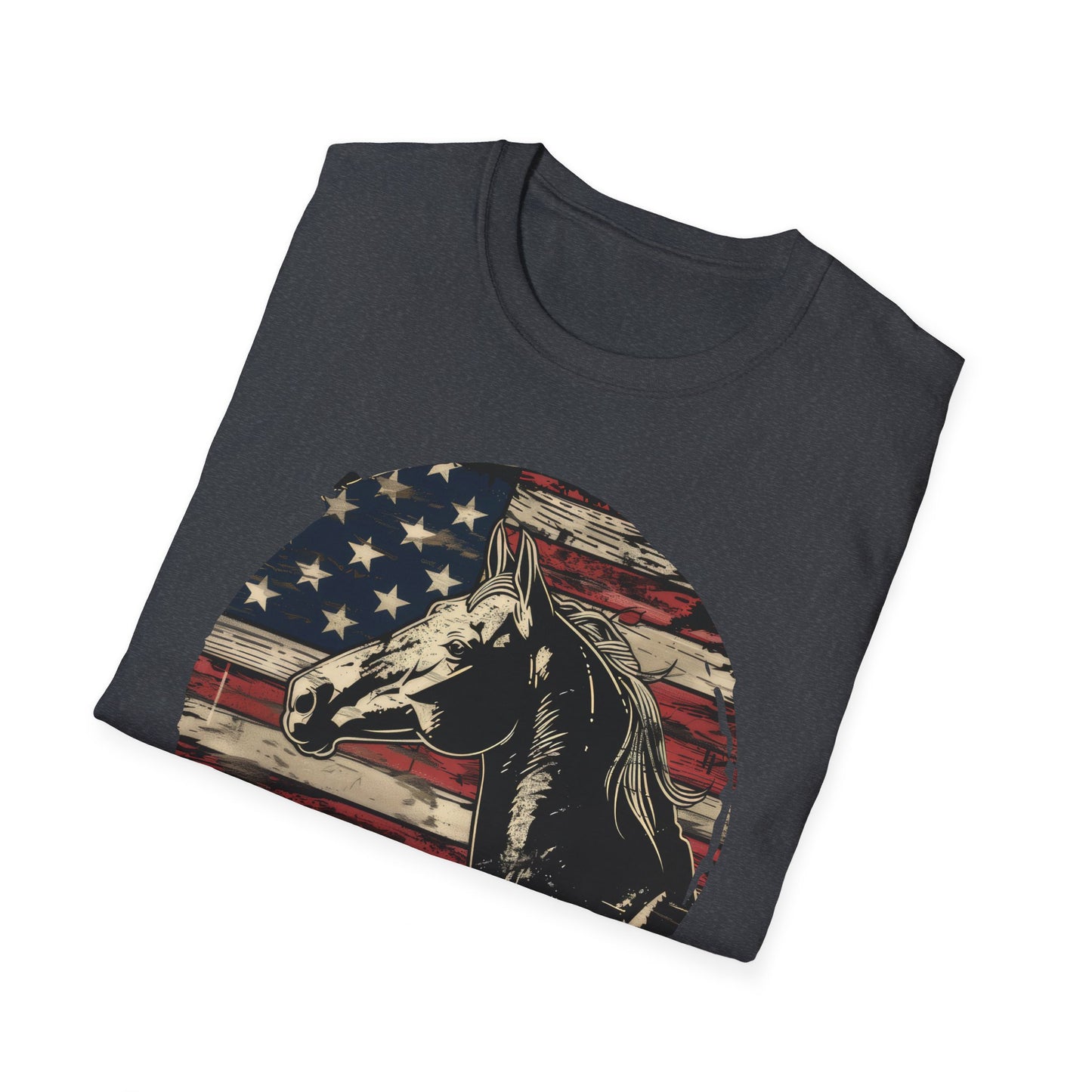 Horse and Flag - Unisex Softstyle T-Shirt