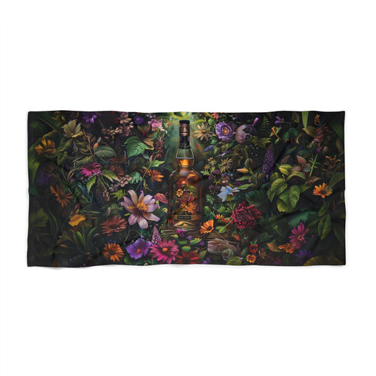 Whiskey & Flowers - Beach Towel