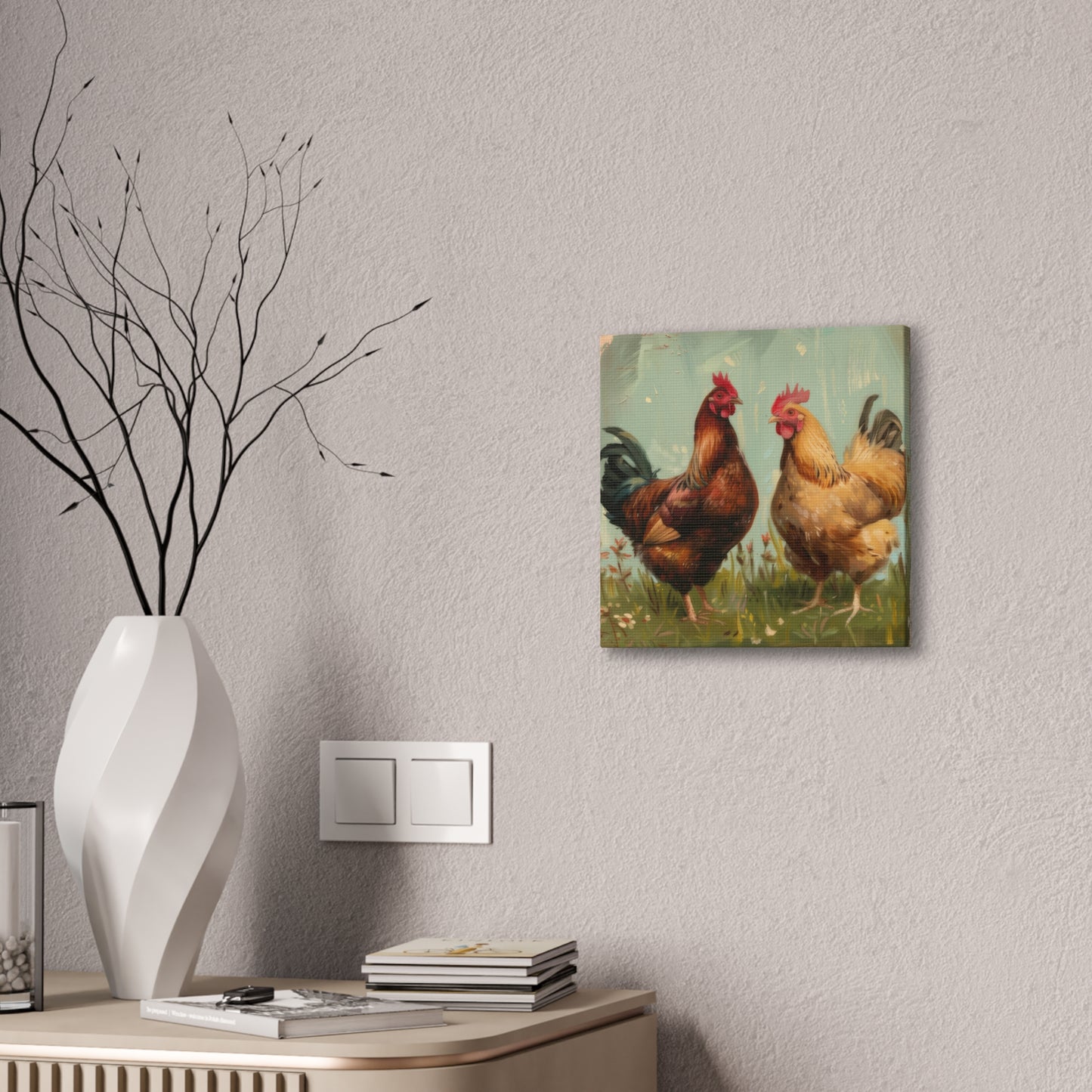 Chickens - Canvas Stretched, 0.75" - Canvas Stretched, 0.75"