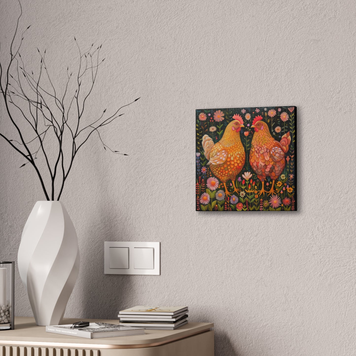 Chickens - Canvas Stretched, 0.75" - Canvas Stretched, 0.75"