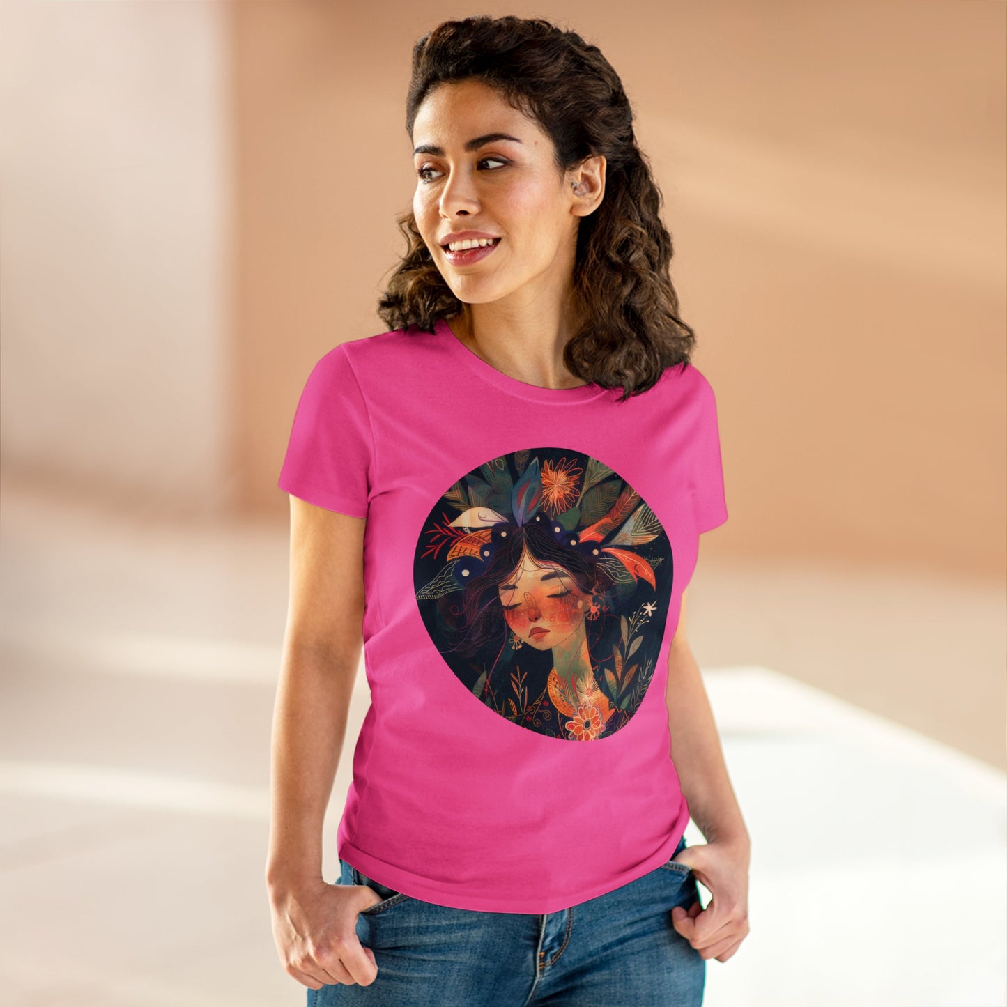 Flower Girl - Flowers - Women's Midweight Cotton Tee