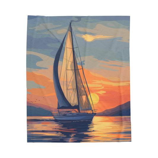 Sailing - Velveteen Plush Blanket