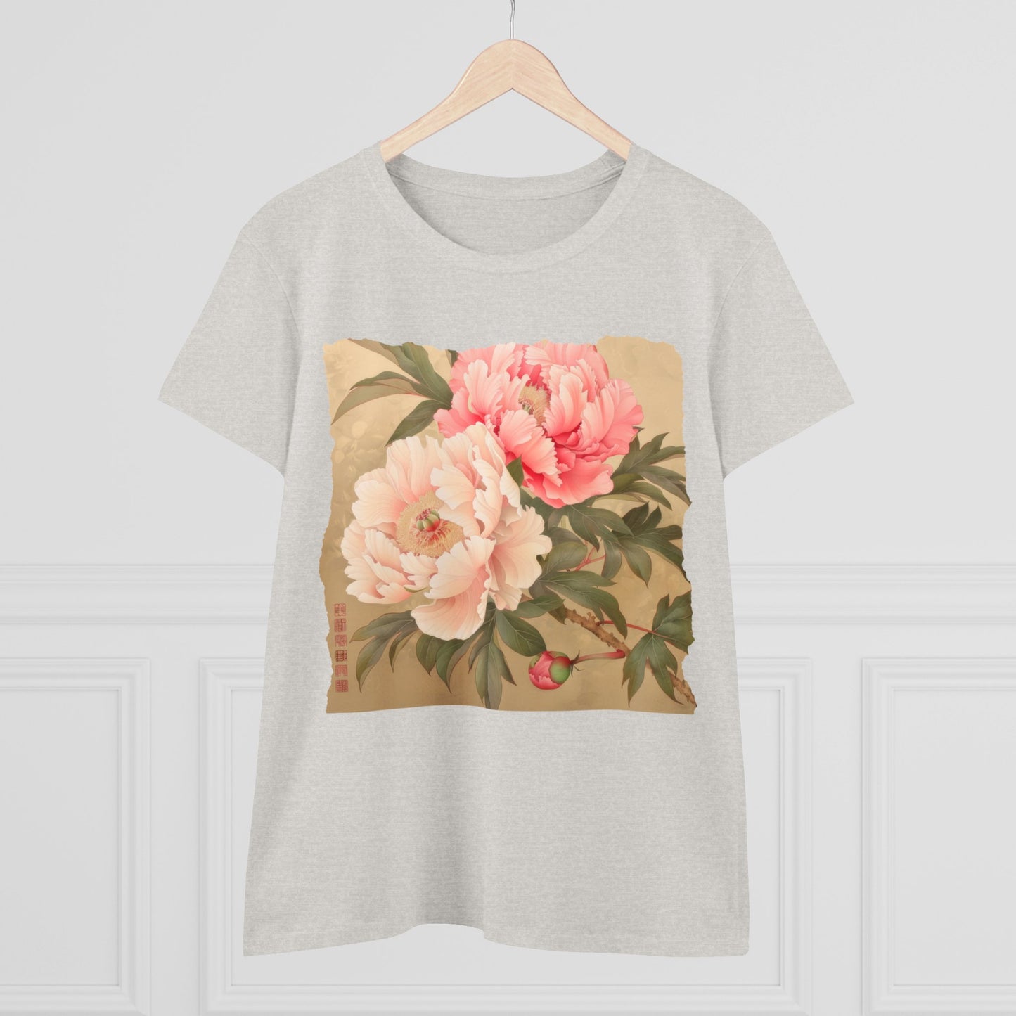 Peony - Flower - Women's Midweight Cotton Tee