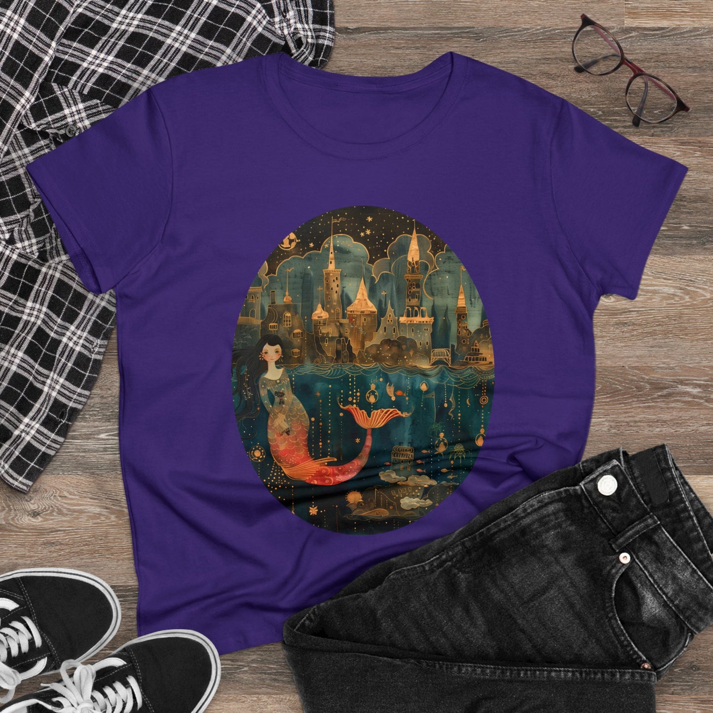 Mermaid - Fantasy - Women's Midweight Cotton Tee