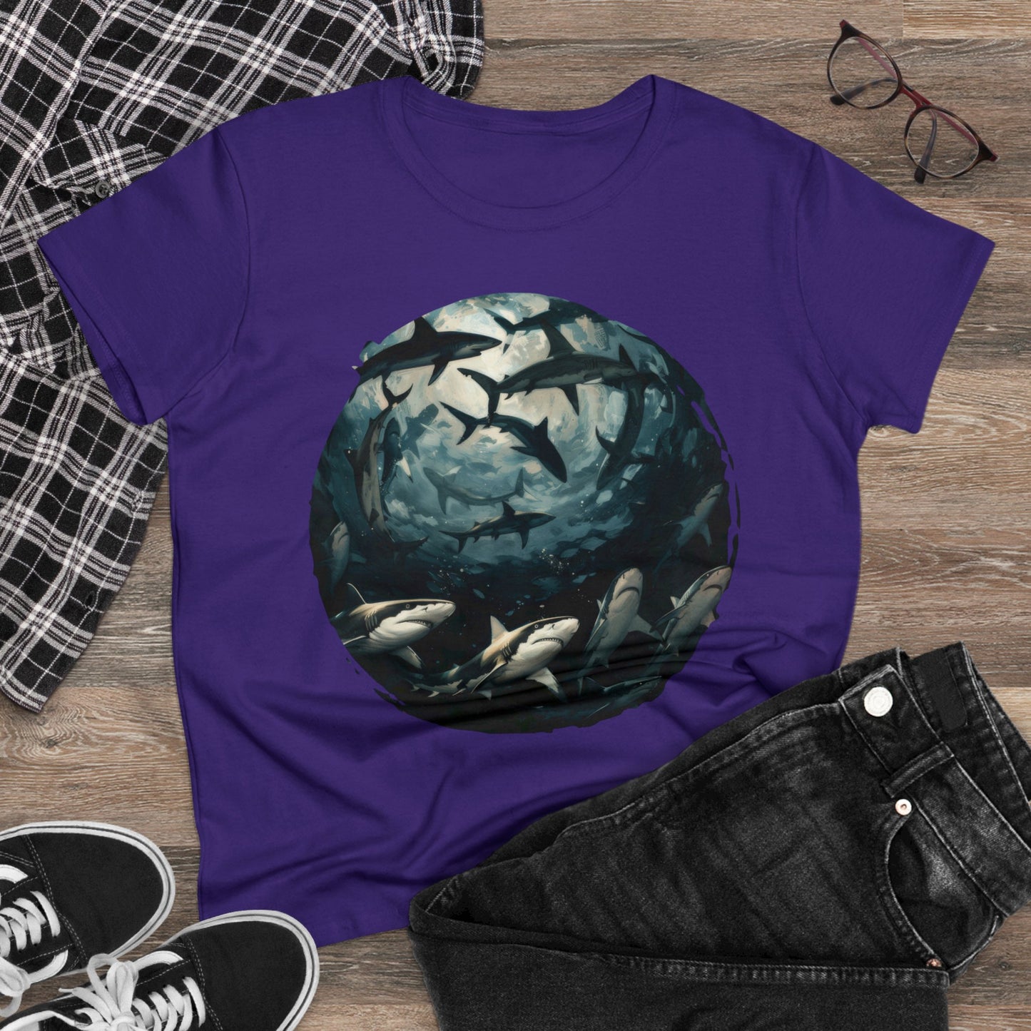 Sharks - Women's Midweight Cotton Tee