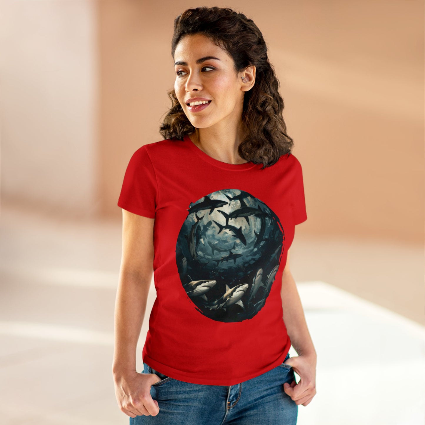 Sharks - Women's Midweight Cotton Tee