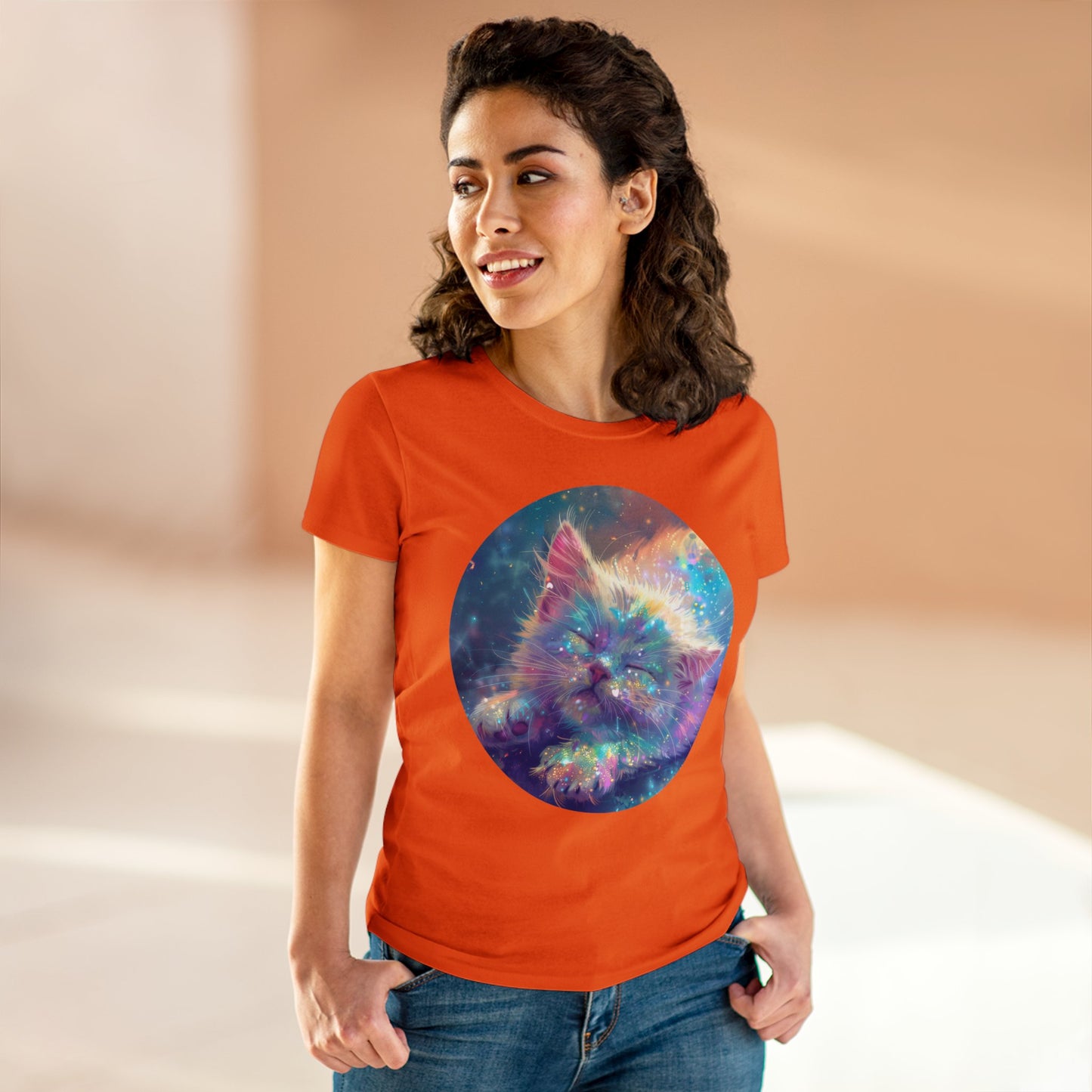 Sparkle Kitty - Women's Midweight Cotton Tee