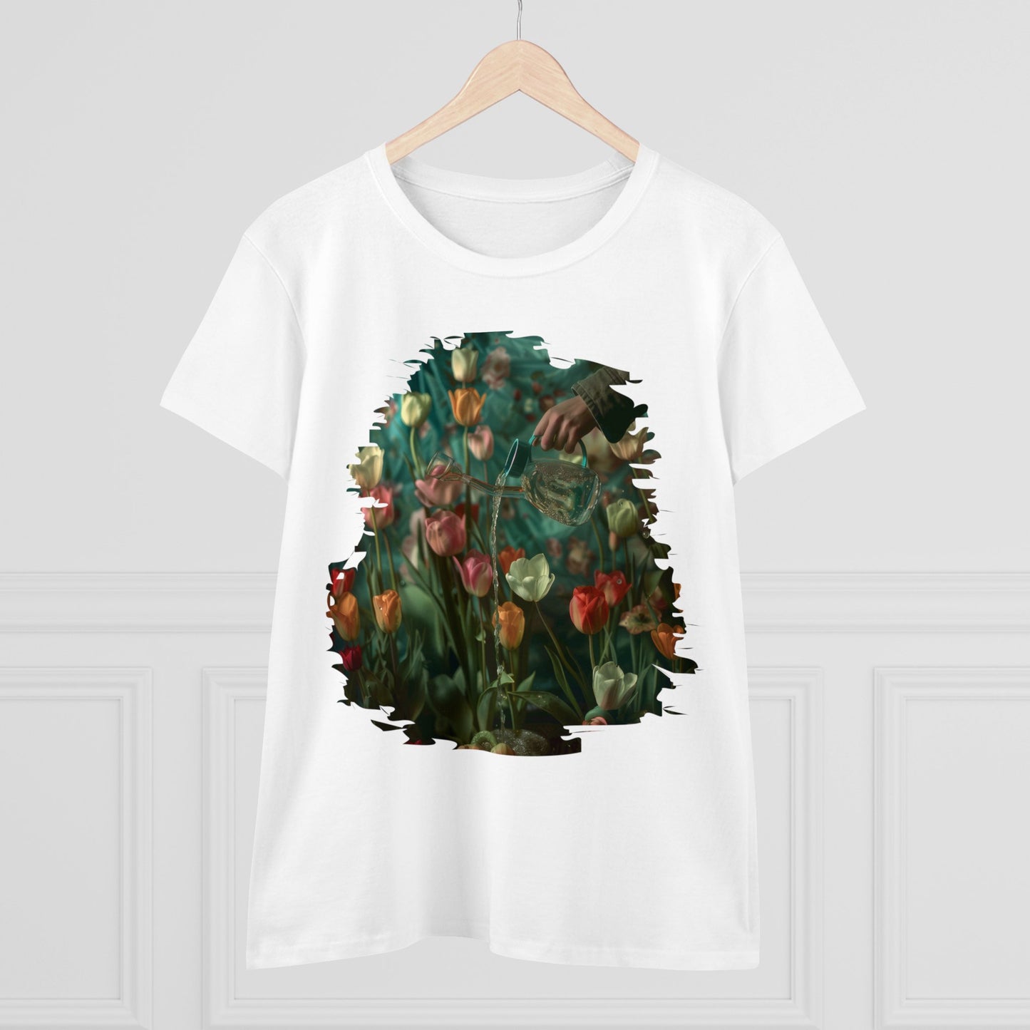 Watering Tulips - Women's Midweight Cotton Tee