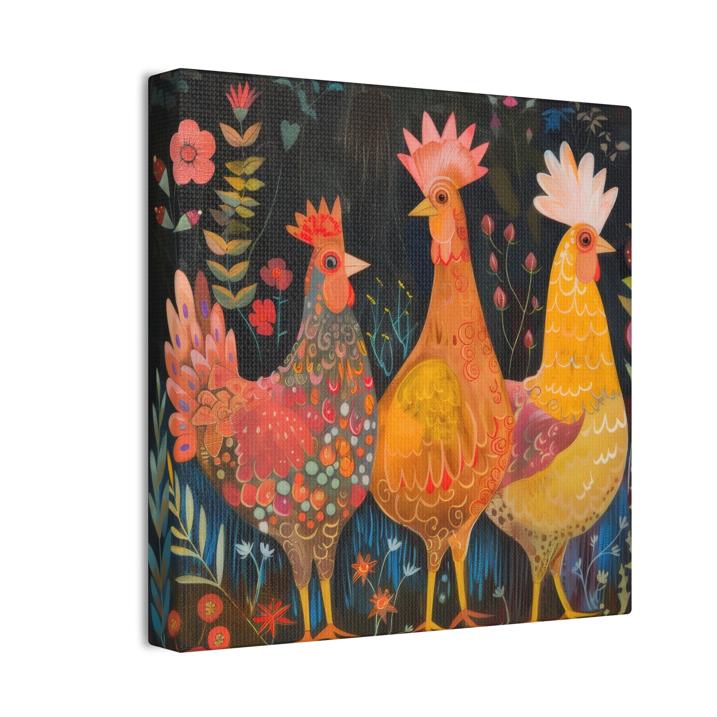 Chickens - Canvas Stretched, 0.75" - Canvas Stretched, 0.75"