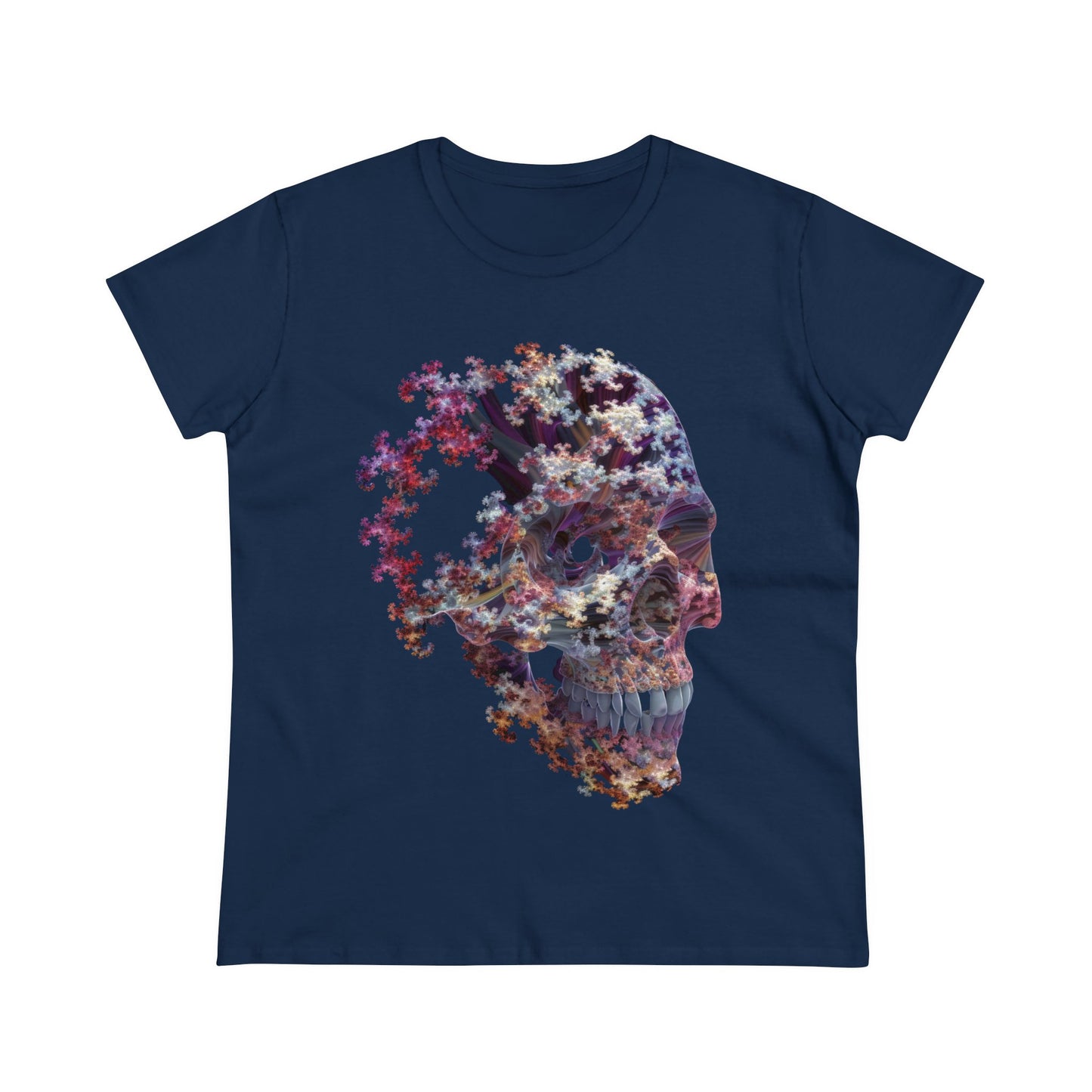 Fractal Skull - Women's Midweight Cotton Tee