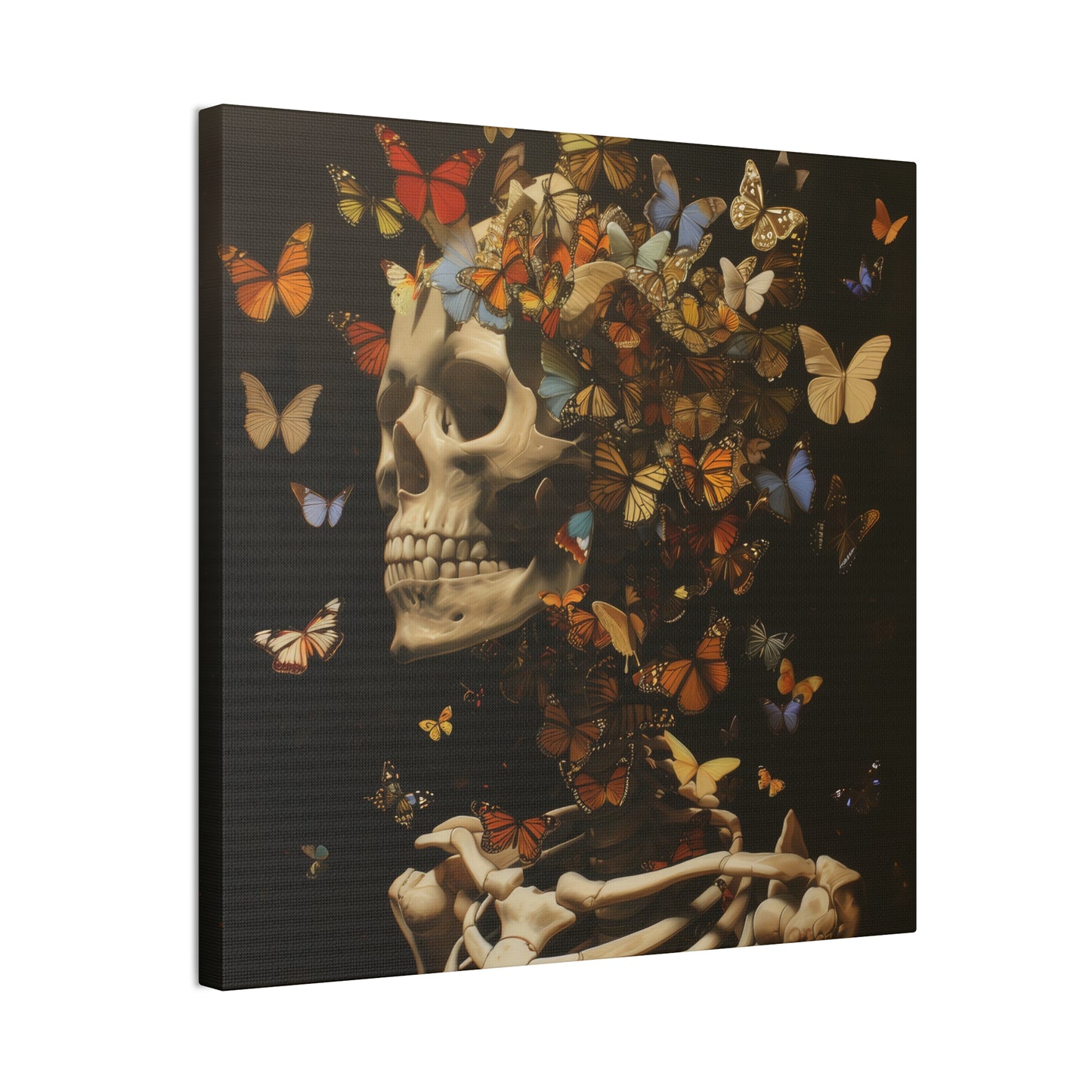 Skulls and Butterflies - Canvas Stretched, 0.75"