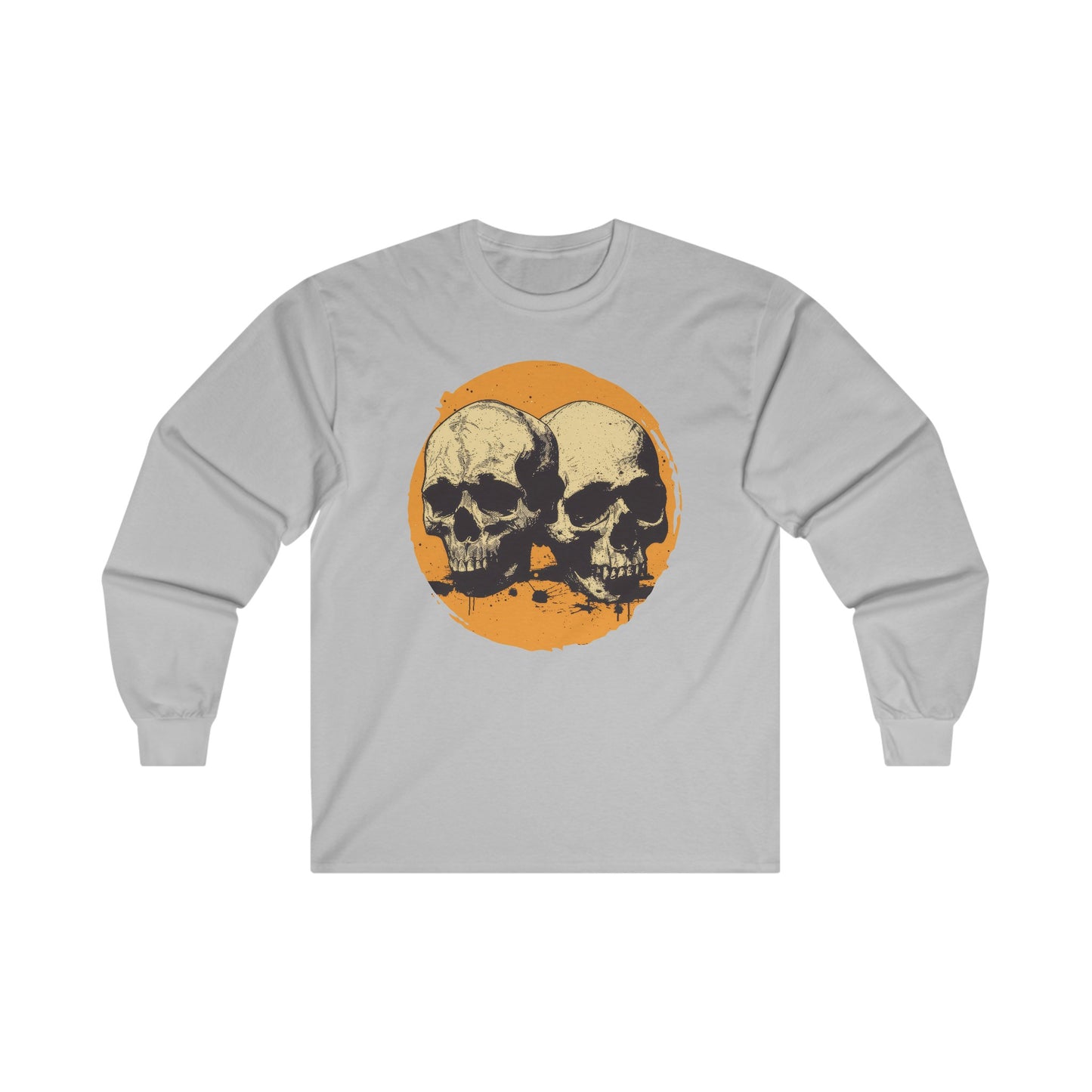 Skulls on Orange - Unisex Ultra Cotton Long Sleeve Tee