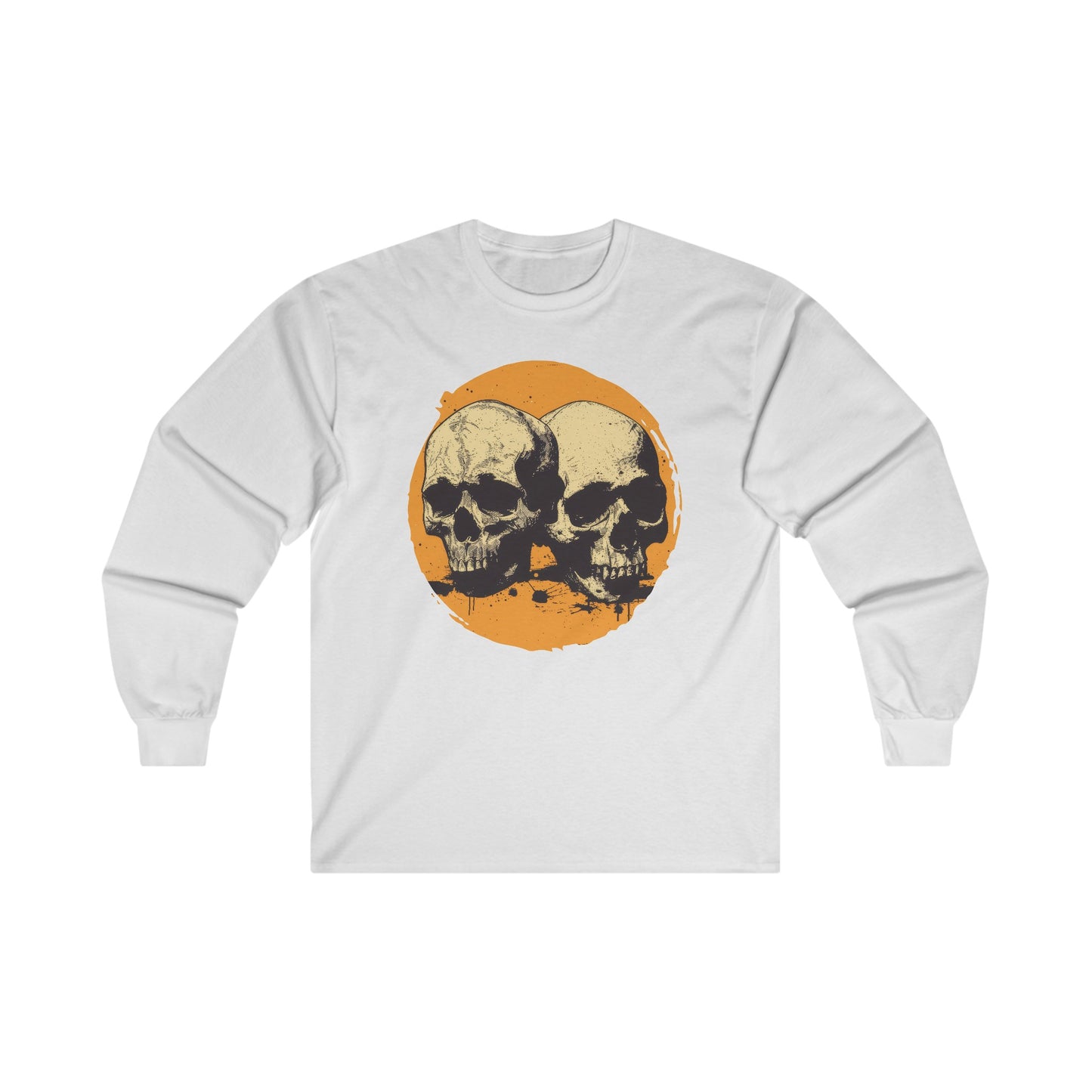 Skulls on Orange - Unisex Ultra Cotton Long Sleeve Tee