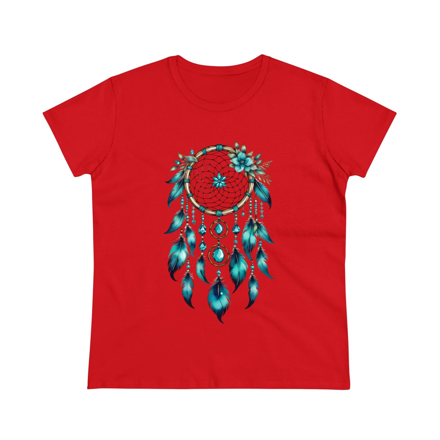 Turquoise Dream Catcher - Sagittarius - Astrology - Women's Midweight Cotton Tee