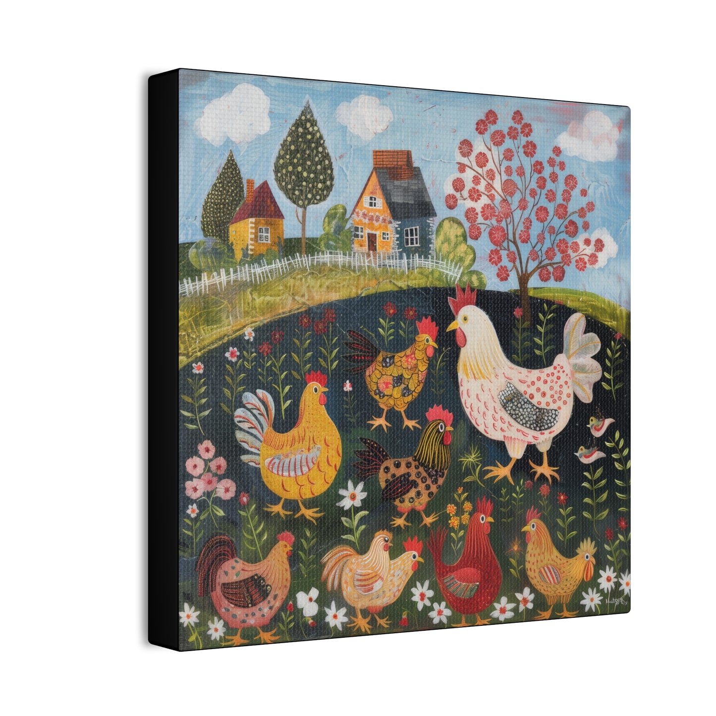 Chickens - Canvas Stretched, 0.75" - Canvas Stretched, 0.75"