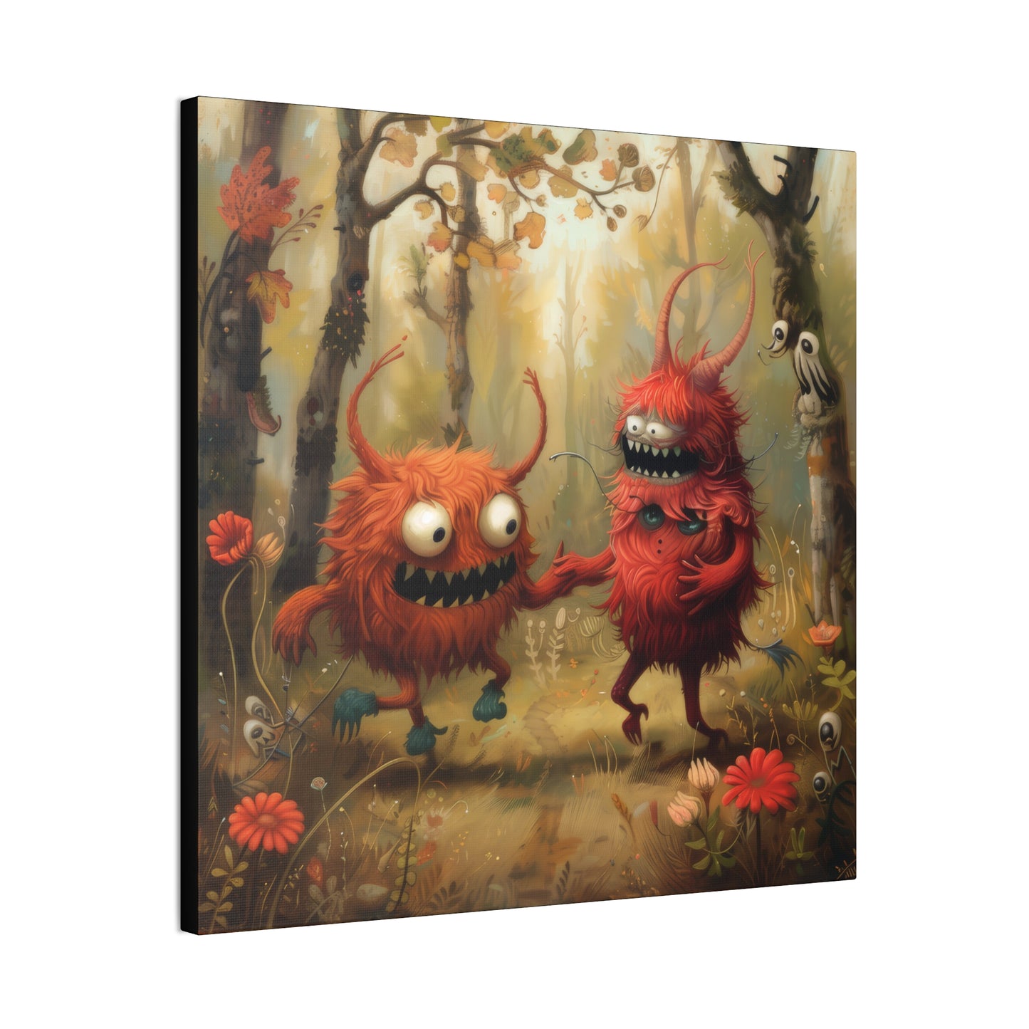 Happy Monsters - Canvas Stretched, 0.75"