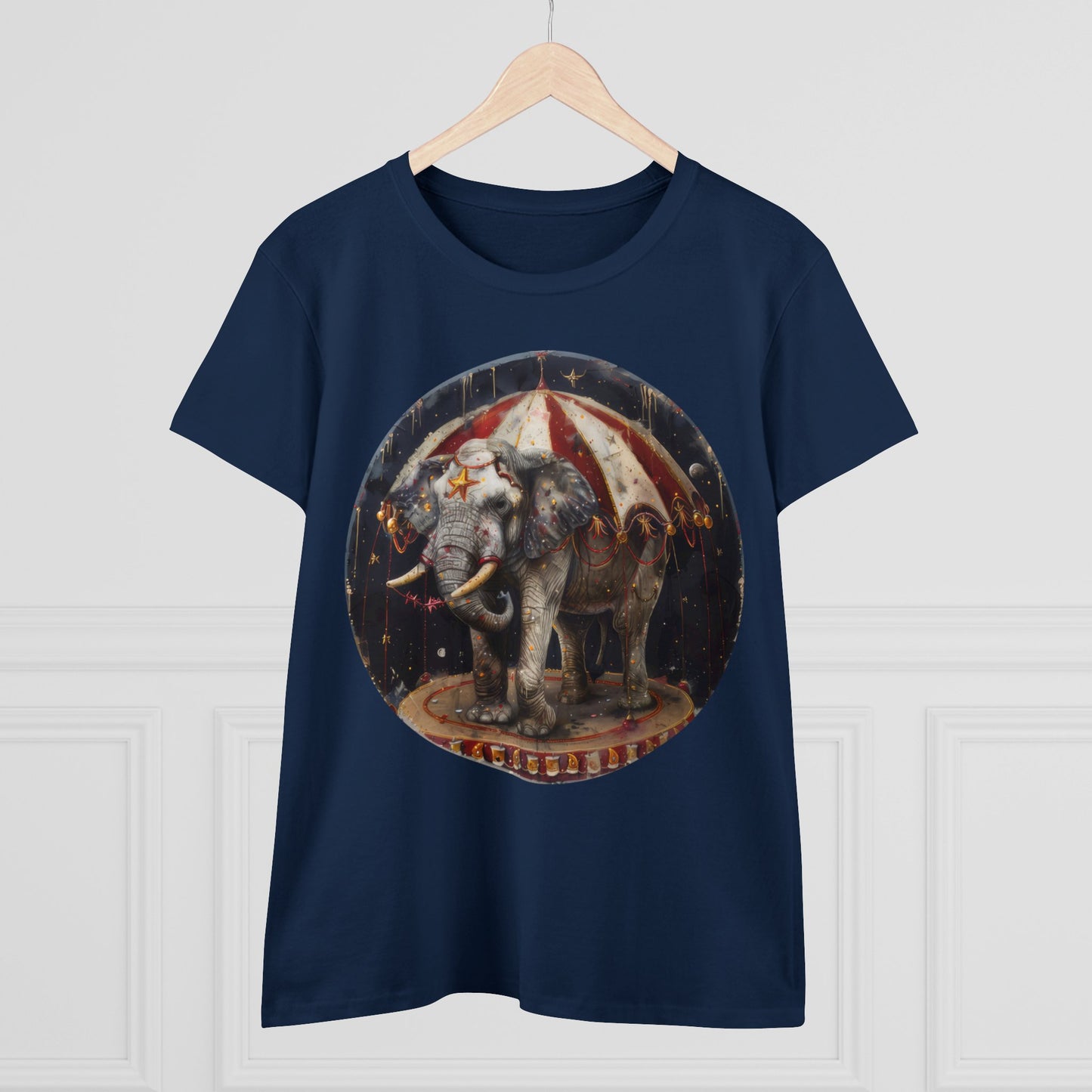 Circus Elephant - Women's Midweight Cotton Tee