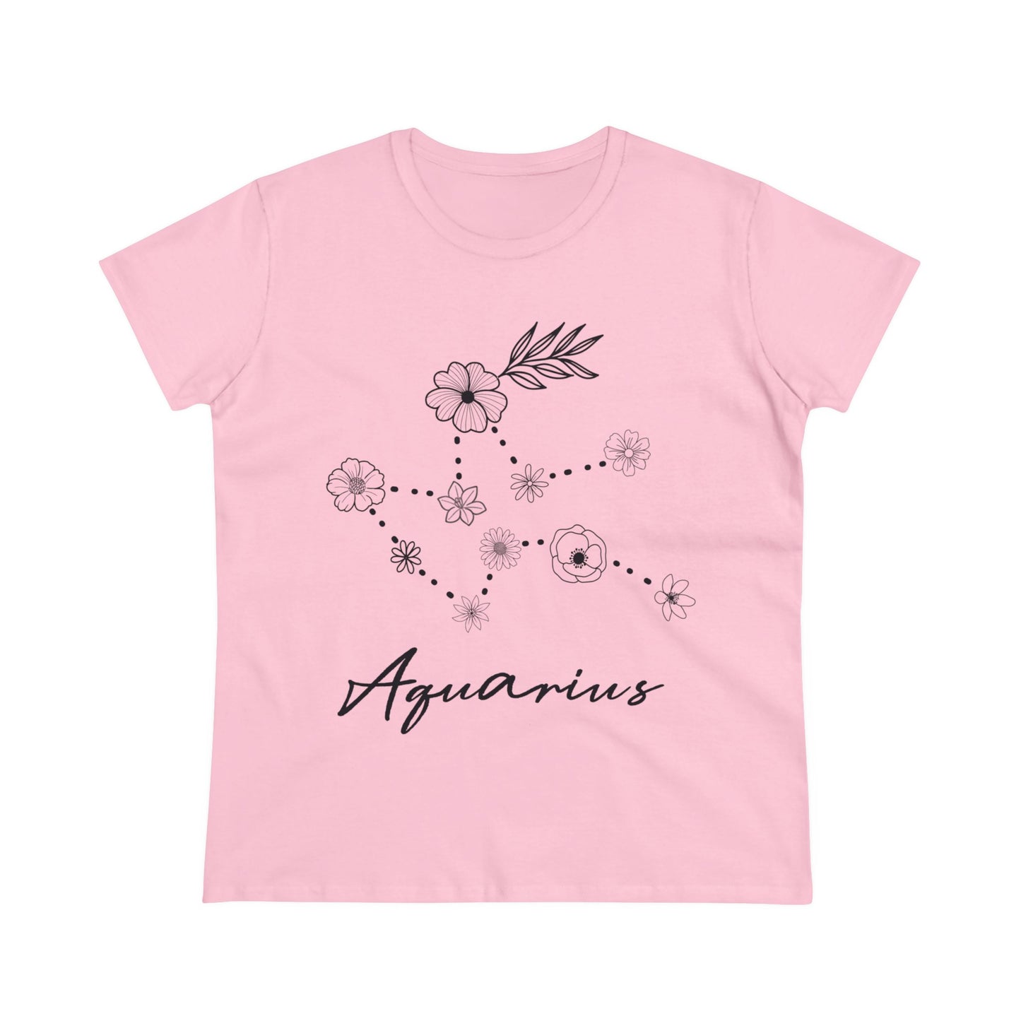 Flower Constellation - Aquarius - Astrology - Women's Midweight Cotton Tee