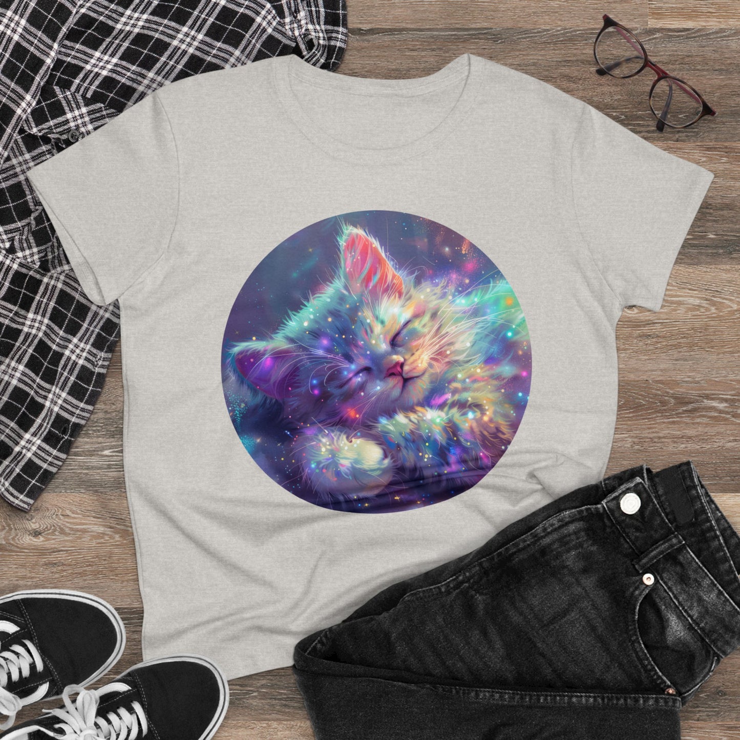 Sparkle Kitty - Women's Midweight Cotton Tee