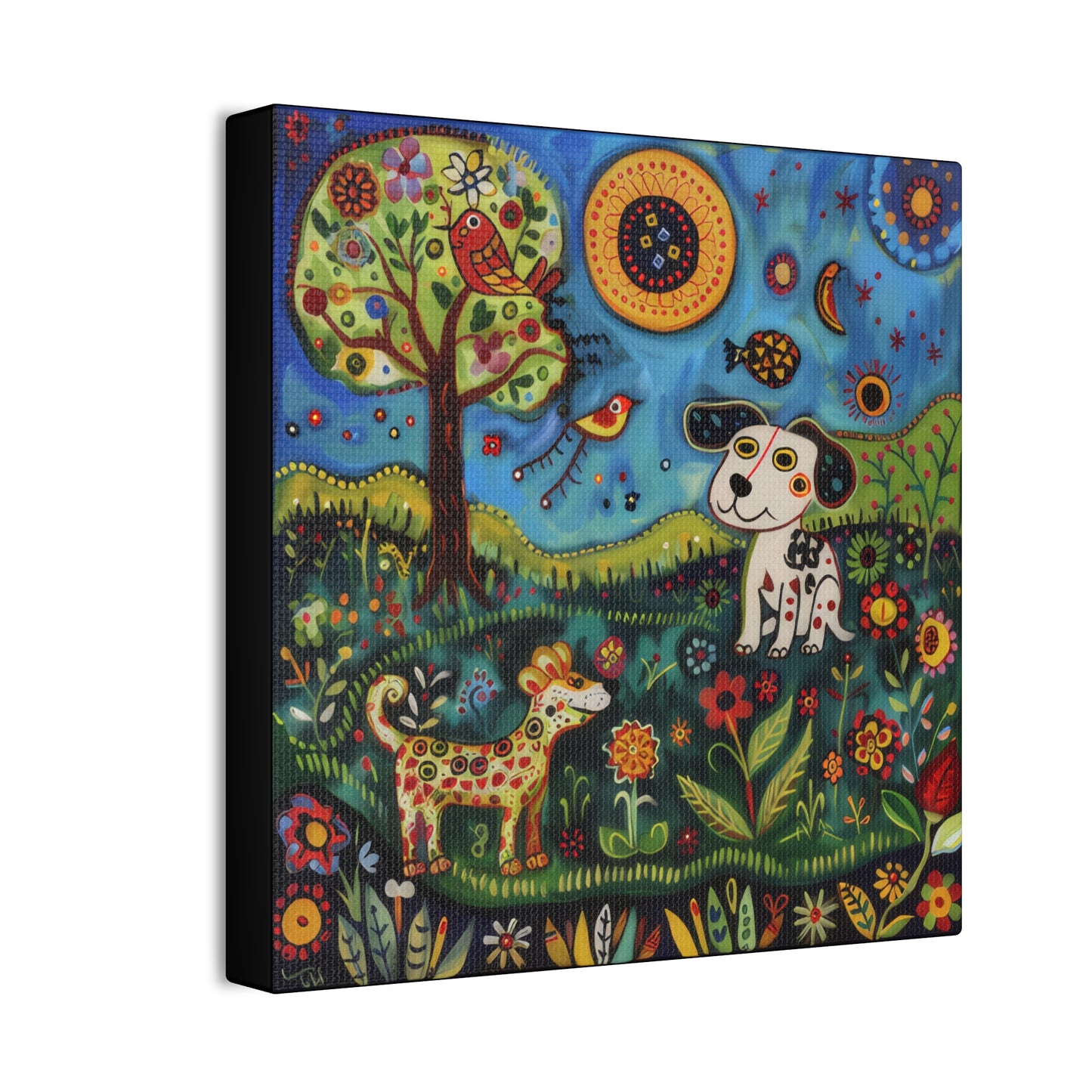 Spring Dogs - Canvas Stretched, 0.75"