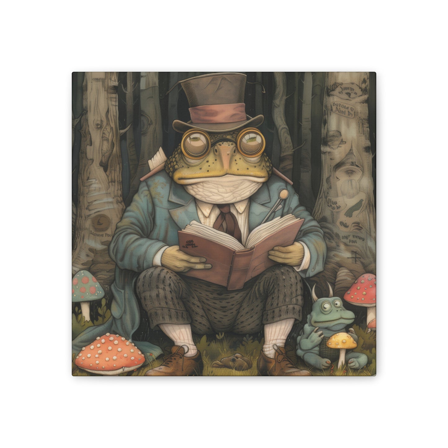 Reading Toad - Canvas Stretched, 0.75"