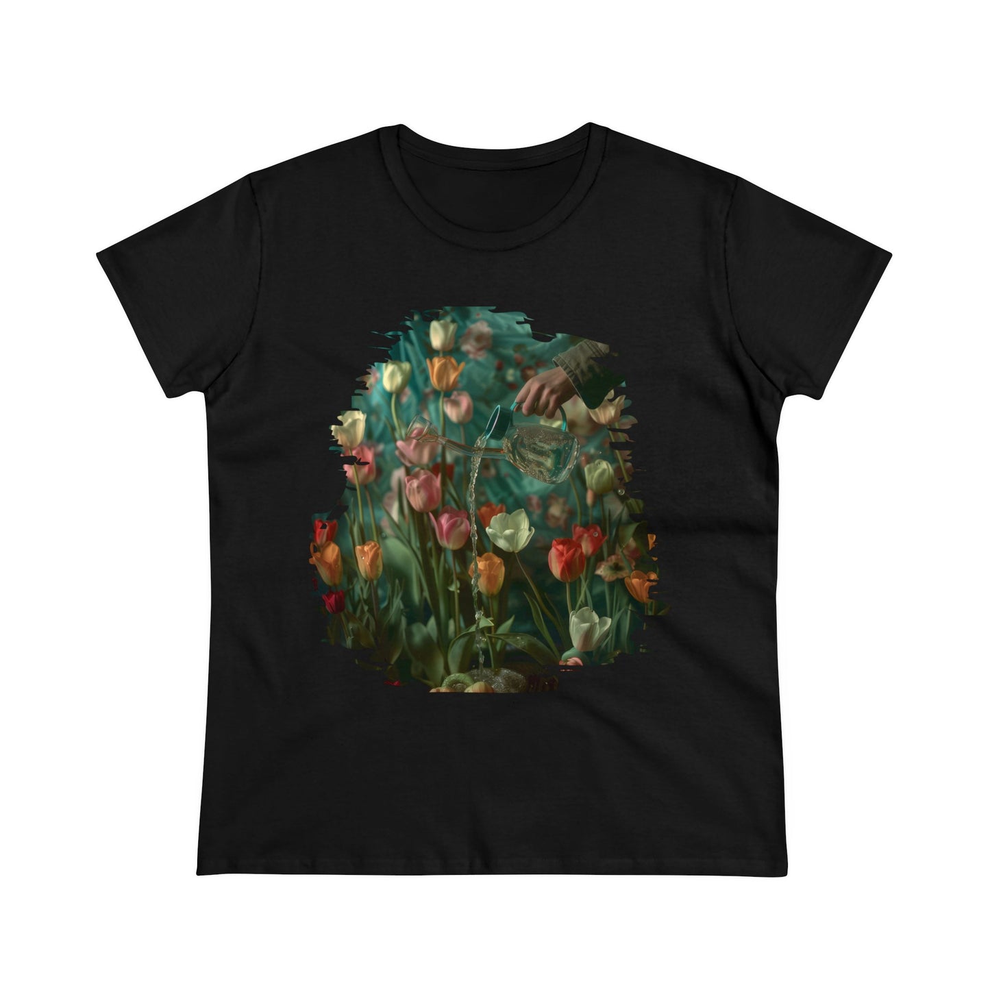 Watering Tulips - Women's Midweight Cotton Tee