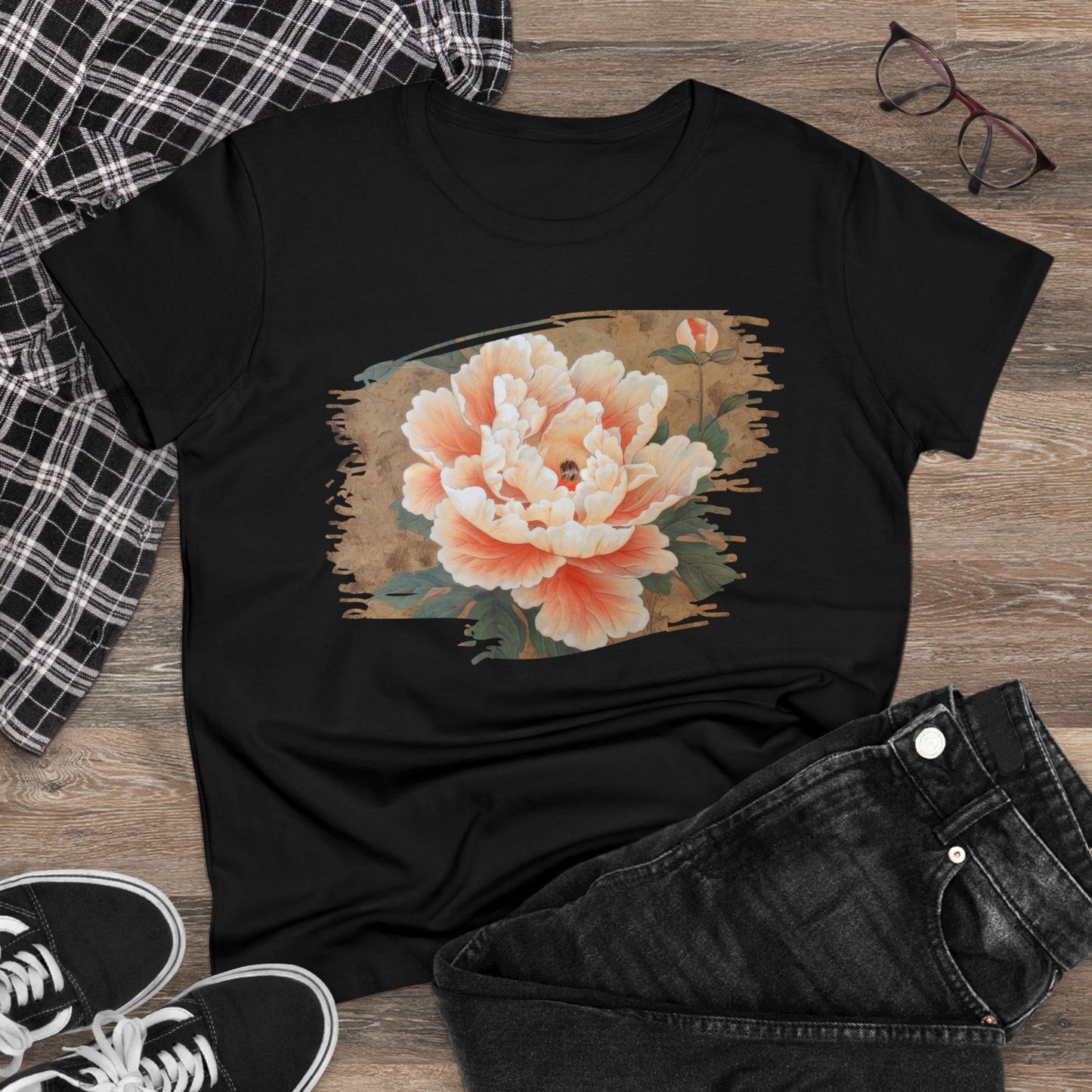 Peony - Flower - Women's Midweight Cotton Tee