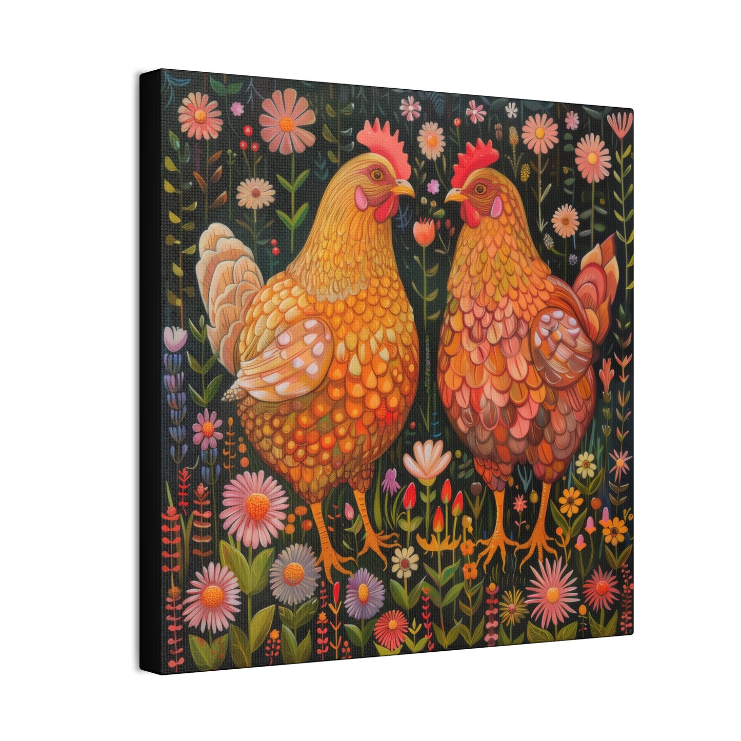 Chickens - Canvas Stretched, 0.75" - Canvas Stretched, 0.75"