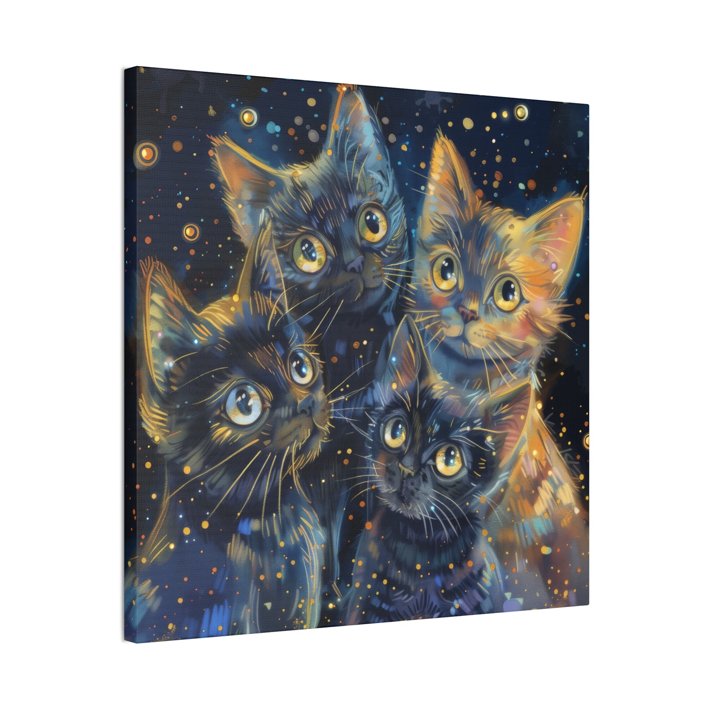 Sparkly Kitties - Canvas Stretched, 0.75"