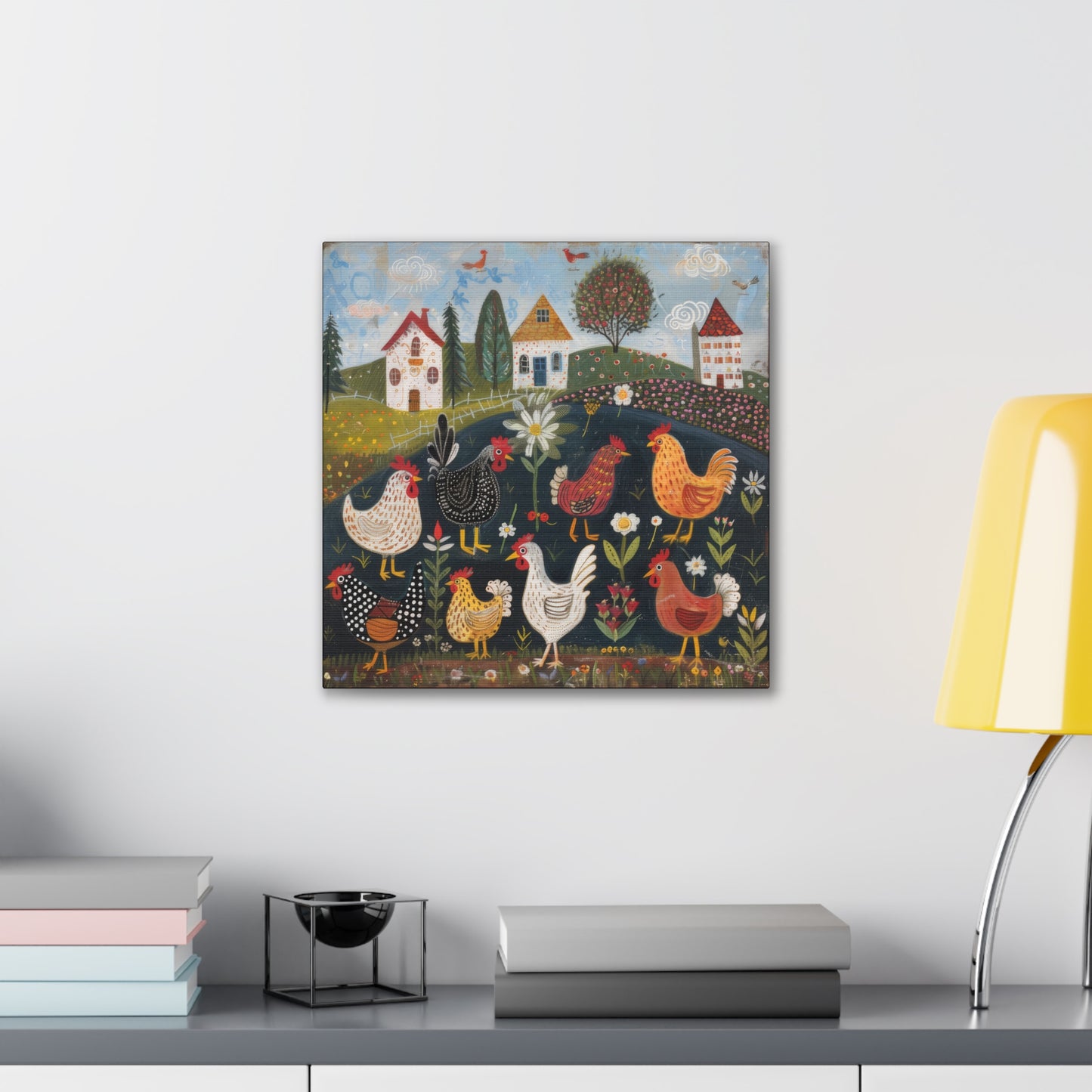 Chickens - Canvas Stretched, 0.75" - Canvas Stretched, 0.75"