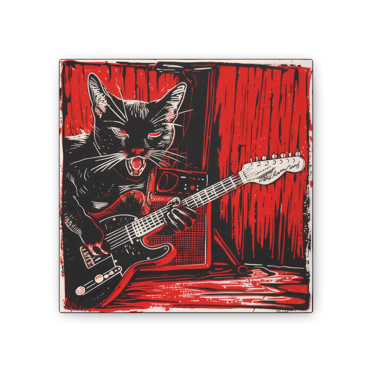 Kitty Rocks - Canvas Stretched, 0.75"