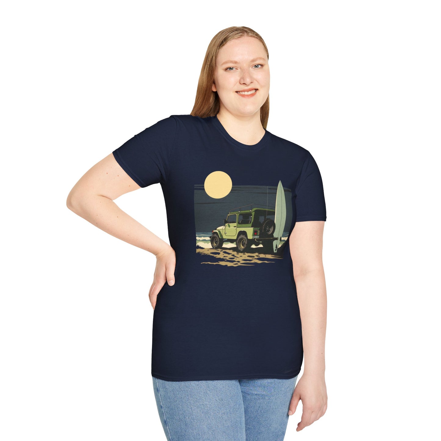 Jeep on the Beach - Unisex Softstyle T-Shirt