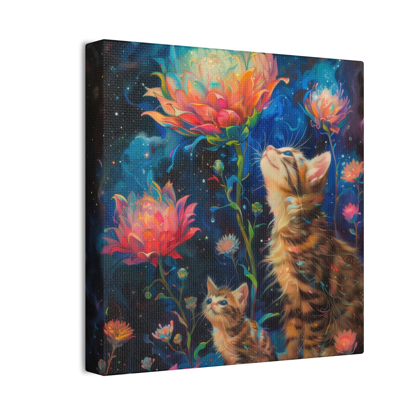 Cats and Flowers - Canvas Stretched, 0.75"