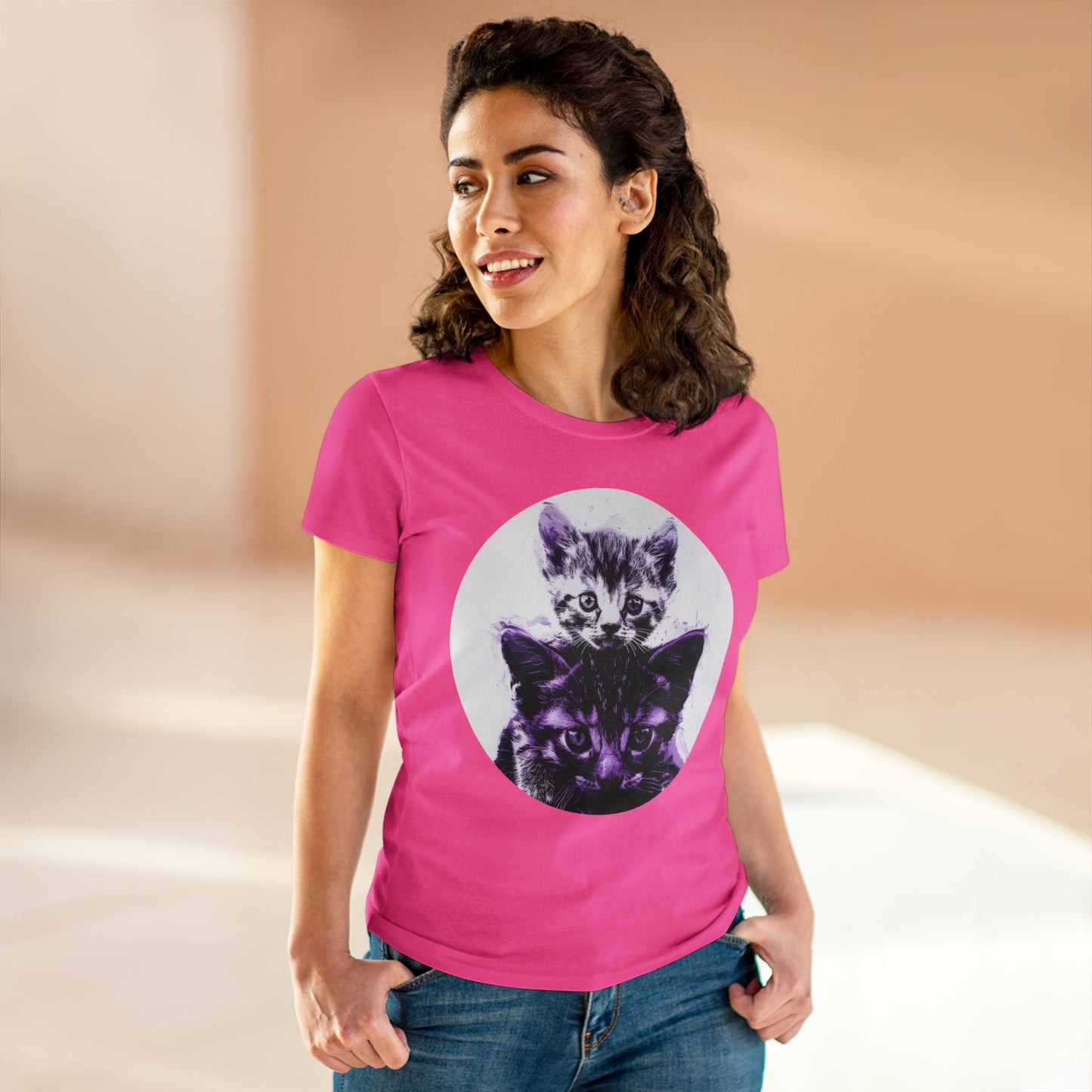 Stacked Cats - Women's Midweight Cotton Tee