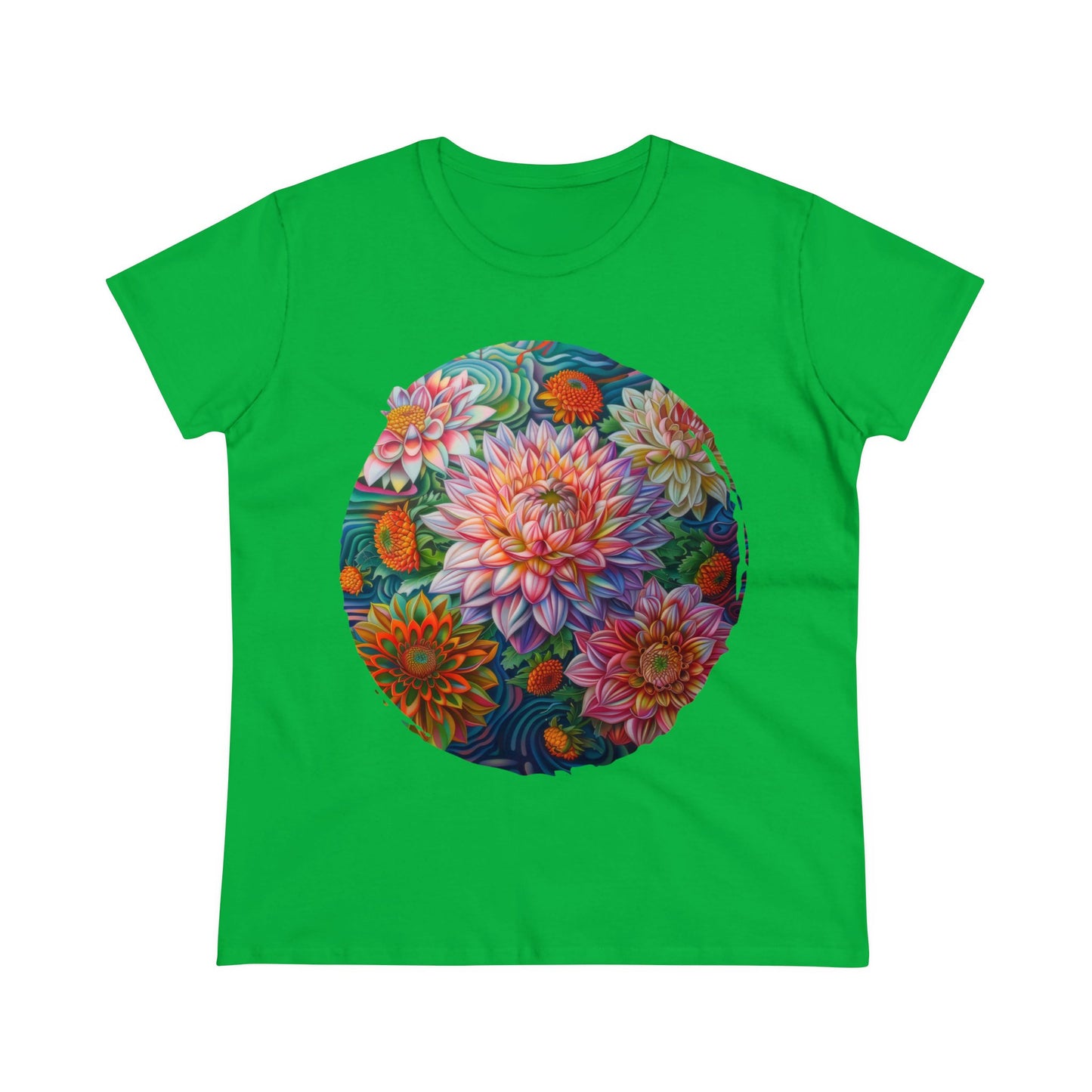 Pastel Flowers - Women's Midweight Cotton Tee