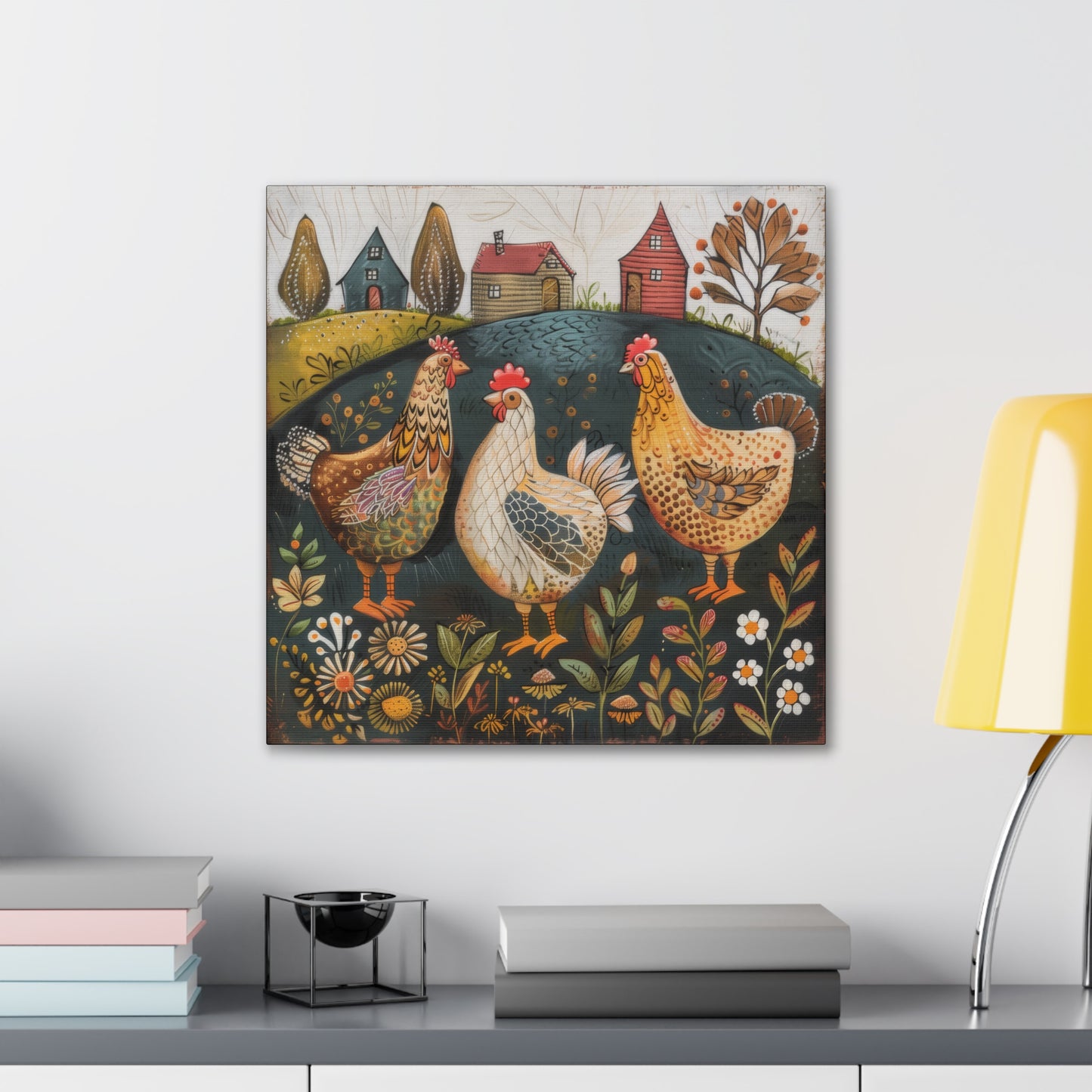 Chickens - Canvas Stretched, 0.75" - Canvas Stretched, 0.75"