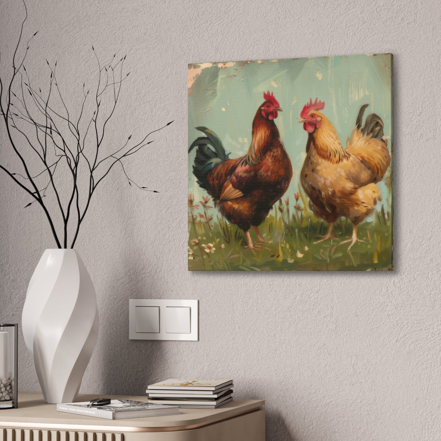 Chickens - Canvas Stretched, 0.75" - Canvas Stretched, 0.75"